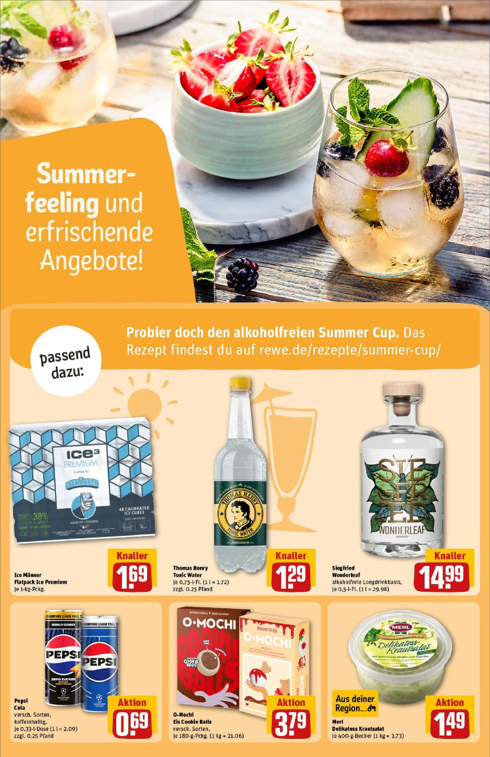 REWE Prospekt ab 06.07.2025 zum Blättern » Angebote | Seite: 18 | Produkte: Cola, Zucker, Pepsi, Eis