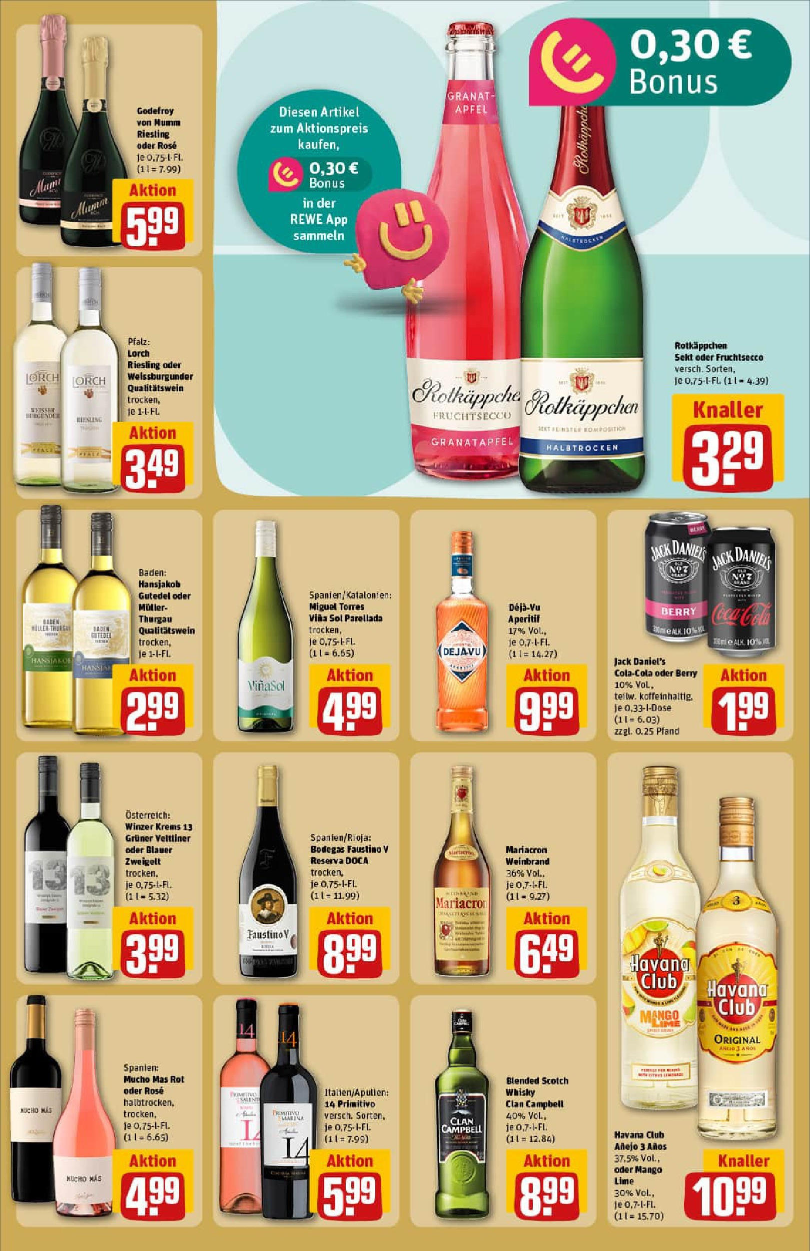 REWE Prospekt ab 06.07.2025 zum Blättern » Angebote | Seite: 21 | Produkte: Rotkappchen sekt, Jack Daniel's, Fruchtsecco, Whiskey