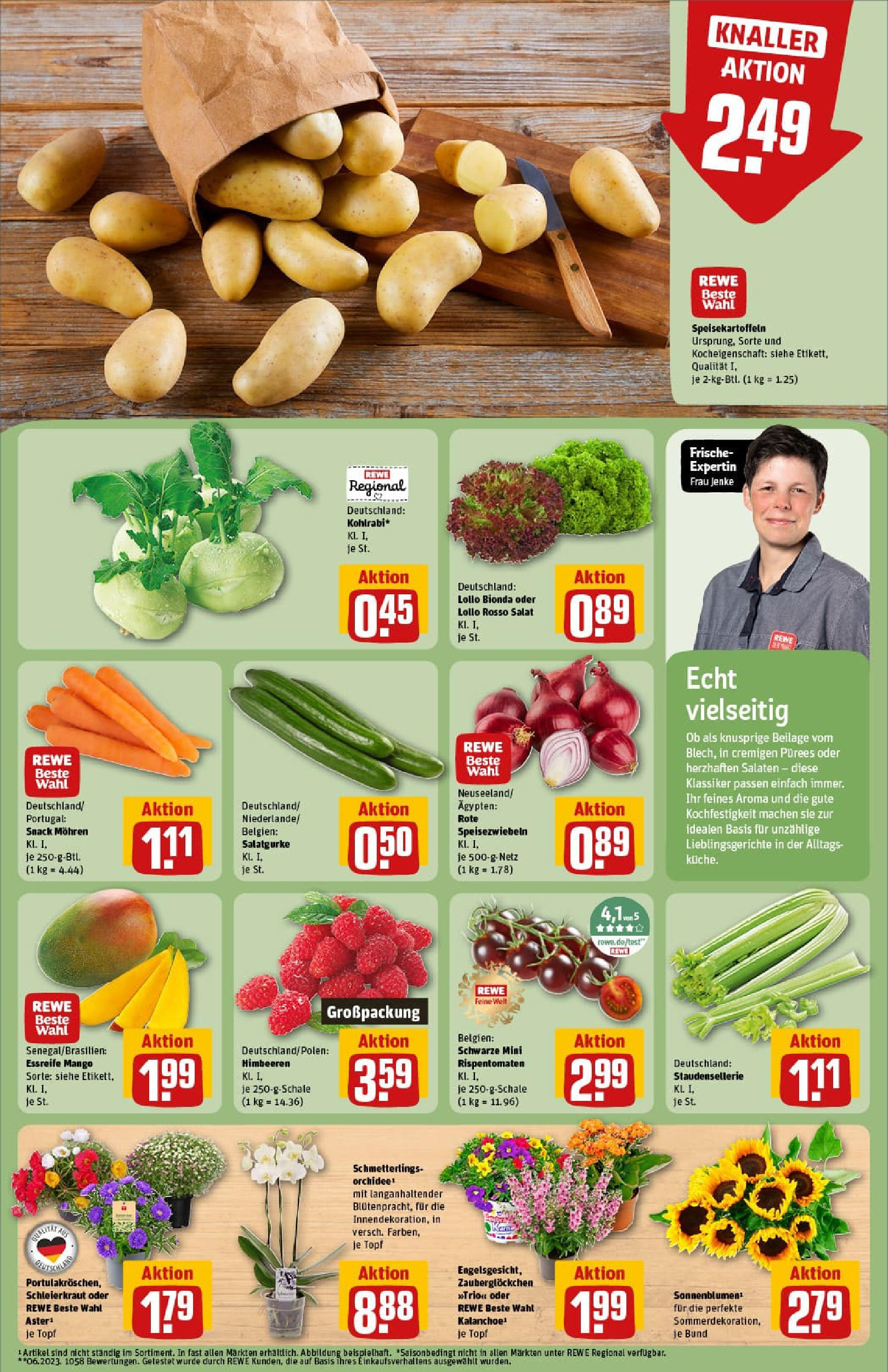 REWE Prospekt ab 06.07.2025 zum Blättern » Angebote | Seite: 7 | Produkte: Top, Kohlrabi, Mango, Salat