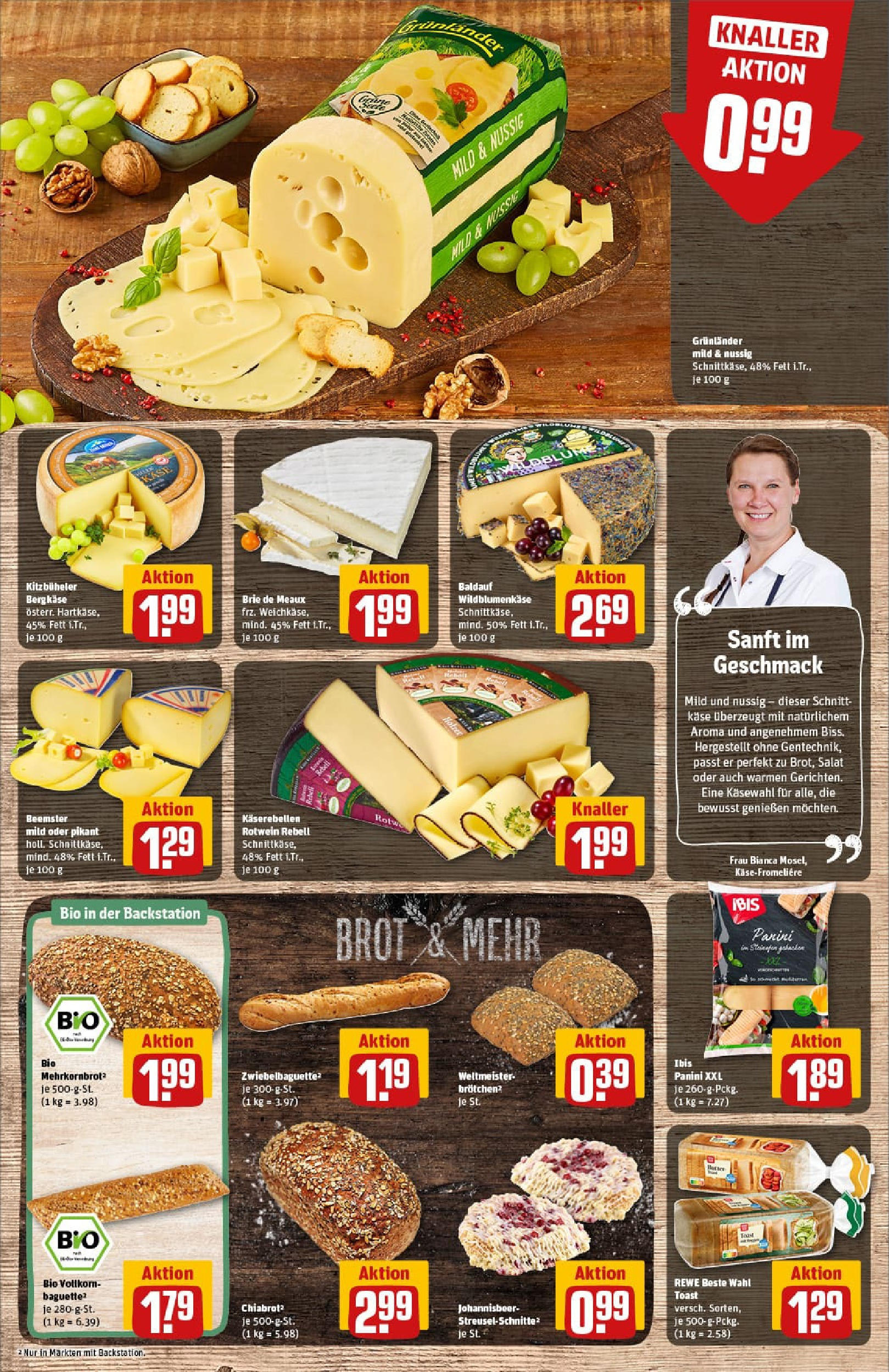 REWE Prospekt ab 06.07.2025 zum Blättern » Angebote | Seite: 11 | Produkte: Käse, Toast, Rotwein, Brot