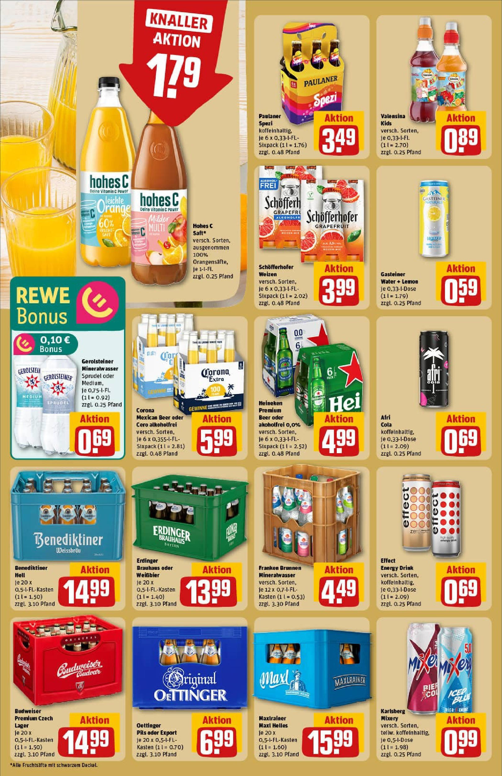 REWE Prospekt ab 06.07.2025 zum Blättern » Angebote | Seite: 18 | Produkte: Paulaner spezi, Mineralwasser, Valensina, Hohes c