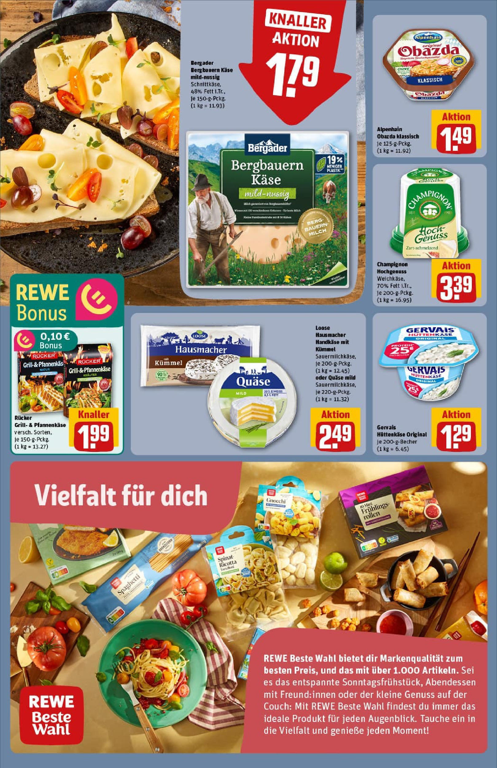 REWE Prospekt ab 06.07.2025 zum Blättern » Angebote | Seite: 14 | Produkte: Grill, Milch, Käse, Hüttenkäse