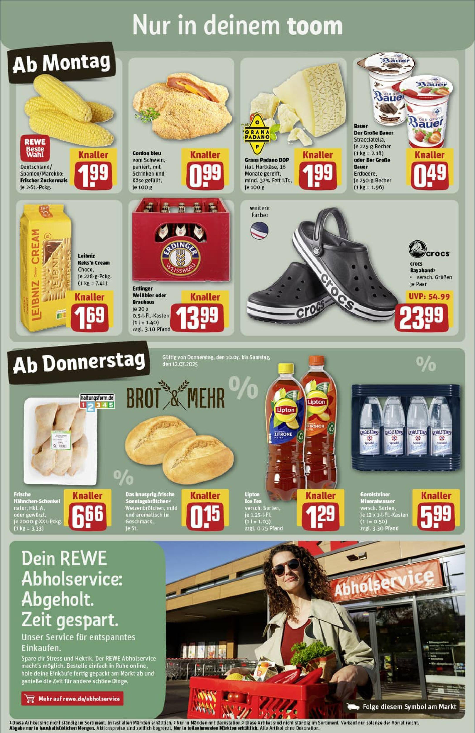 REWE Prospekt ab 06.07.2025 zum Blättern » Angebote | Seite: 3 | Produkte: Erdinger, Hahnchenschenkel, Schinken, Gerolsteiner