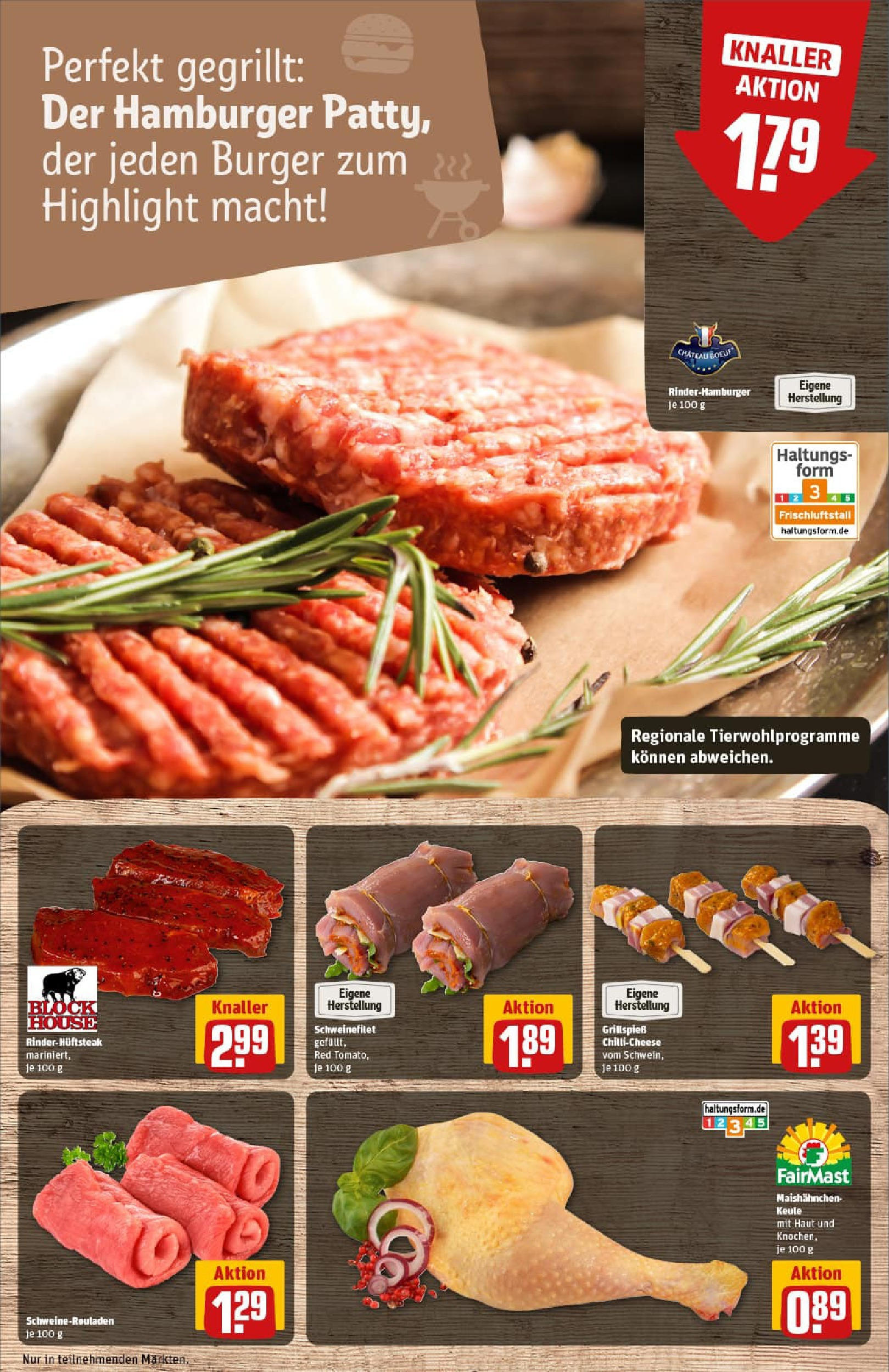 REWE Prospekt ab 06.07.2025 zum Blättern » Angebote | Seite: 10 | Produkte: Burger, Schweinefilet, Steak