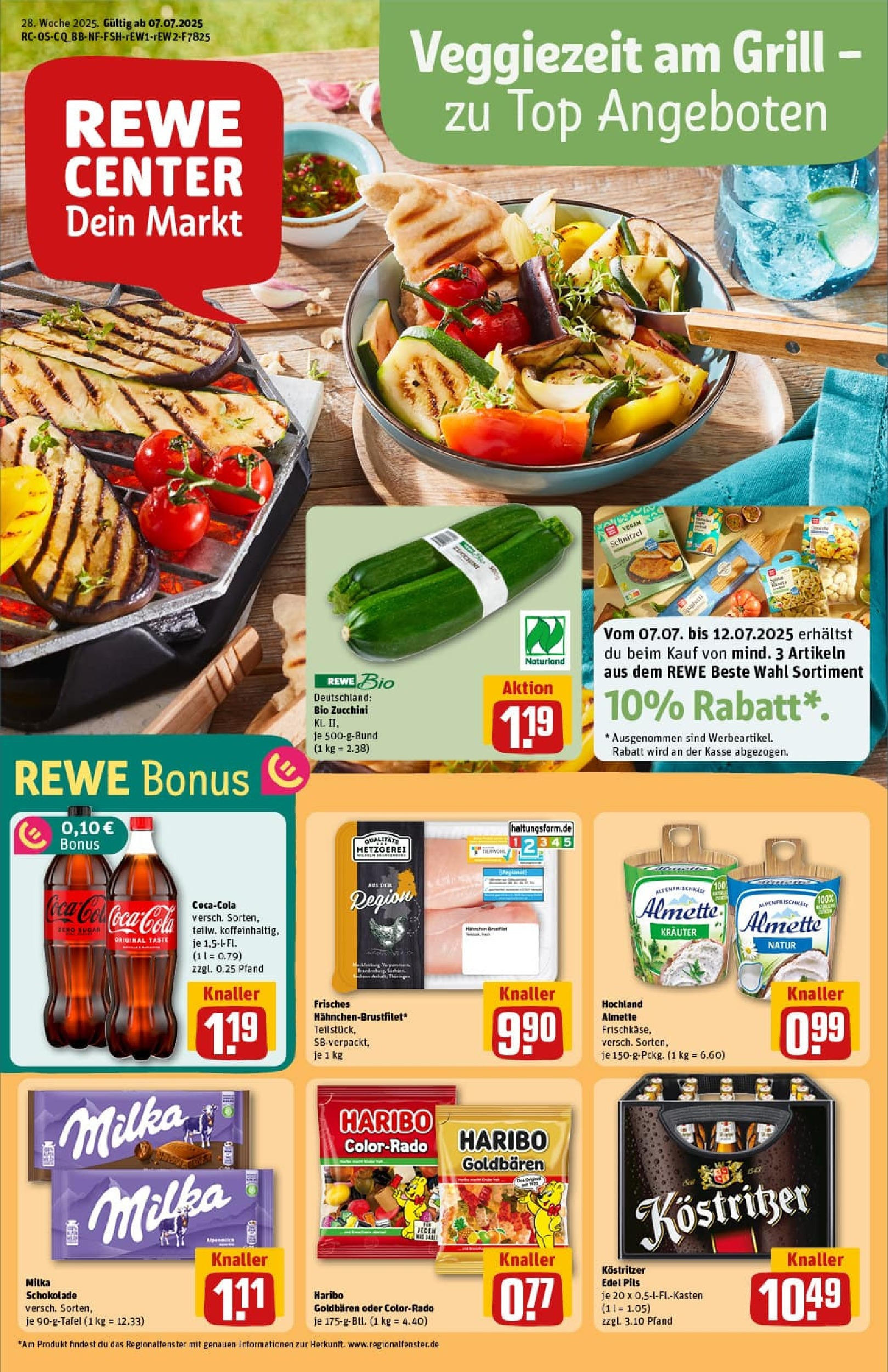 REWE Prospekt ab 06.07.2025 zum Blättern » Angebote | Seite: 3 | Produkte: Almette, Haribo, Cola, Milka