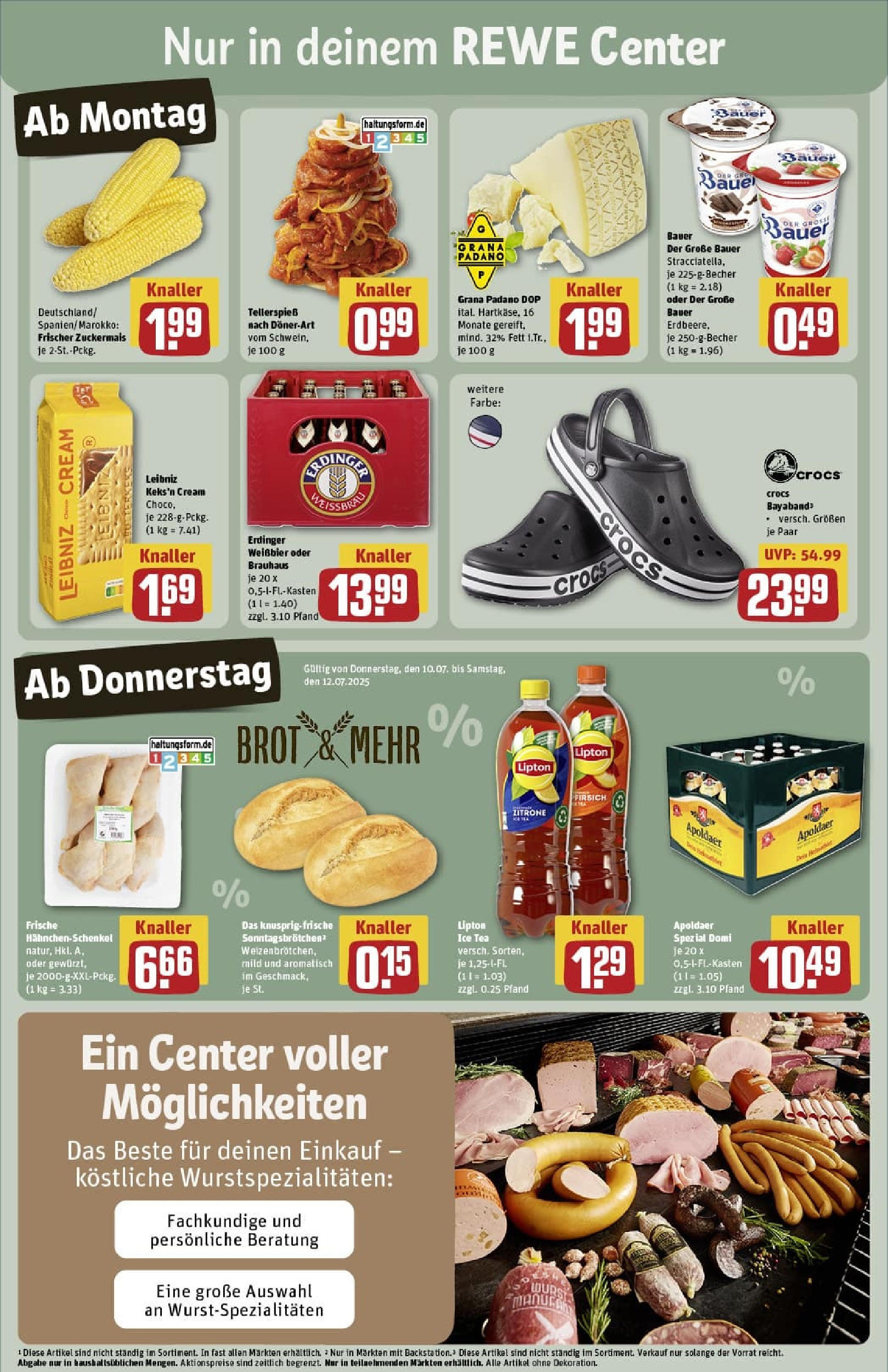 REWE Prospekt ab 06.07.2025 zum Blättern » Angebote | Seite: 5 | Produkte: Erdinger, Hahnchenschenkel, Weißbier, Brot