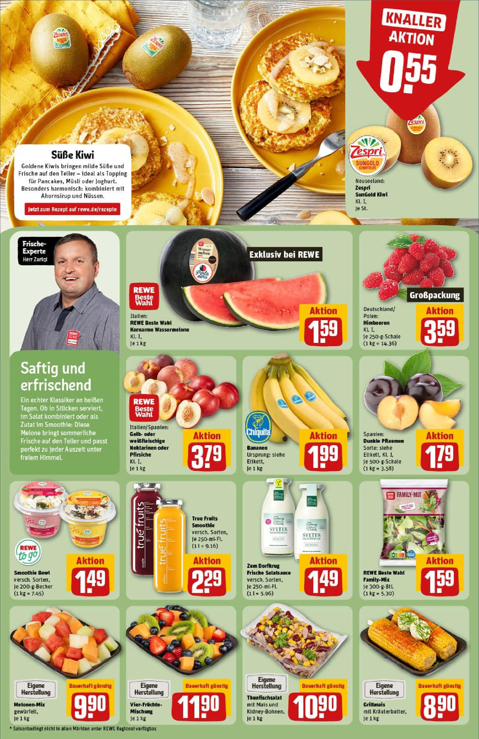 REWE Prospekt ab 06.07.2025 zum Blättern » Angebote | Seite: 6 | Produkte: Dressing, Bananen, Wassermelone, Salat
