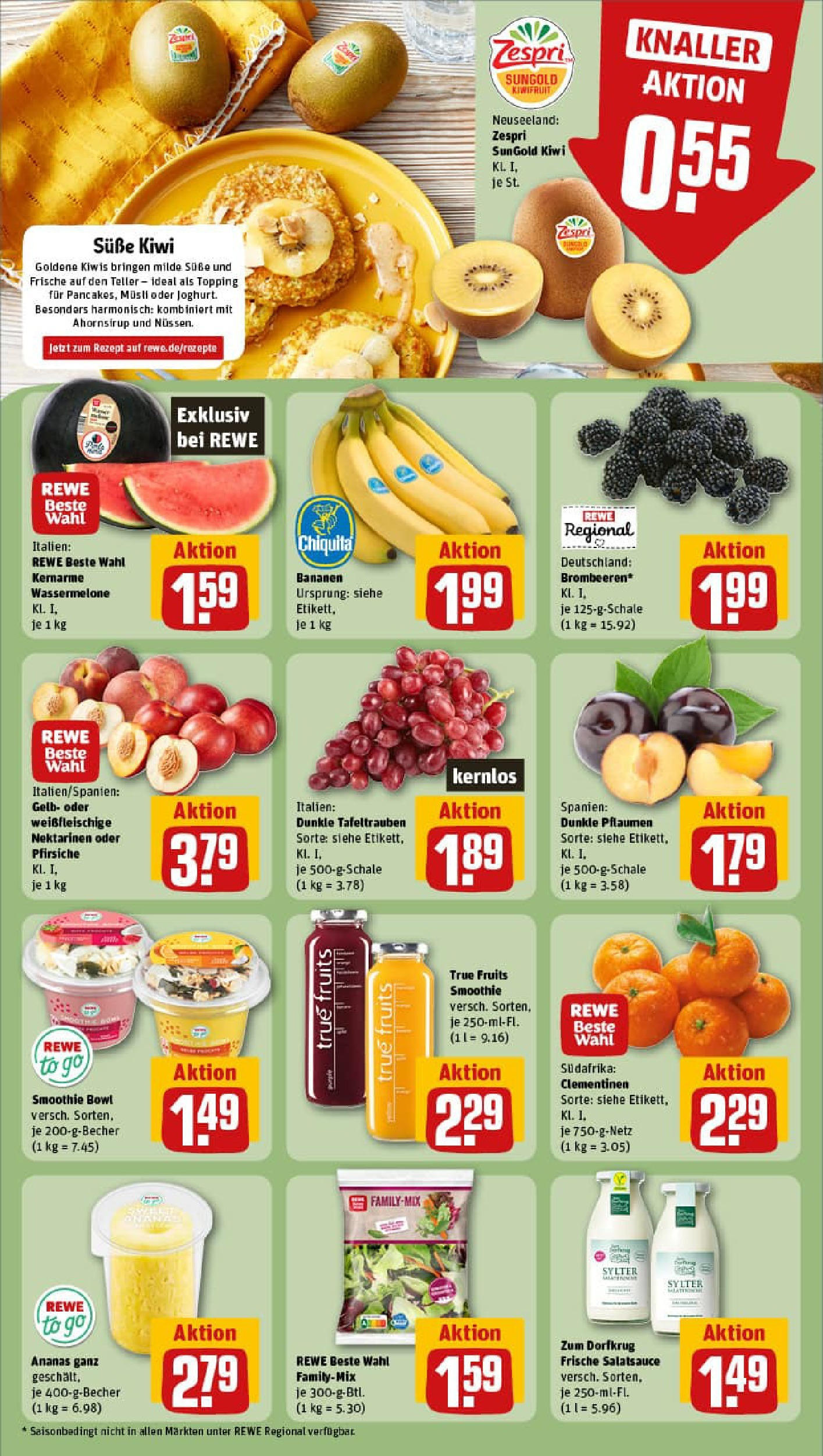 REWE Prospekt ab 06.07.2025 zum Blättern » Angebote | Seite: 6 | Produkte: Pflaumen, Nektarinen, Dressing, Wassermelone