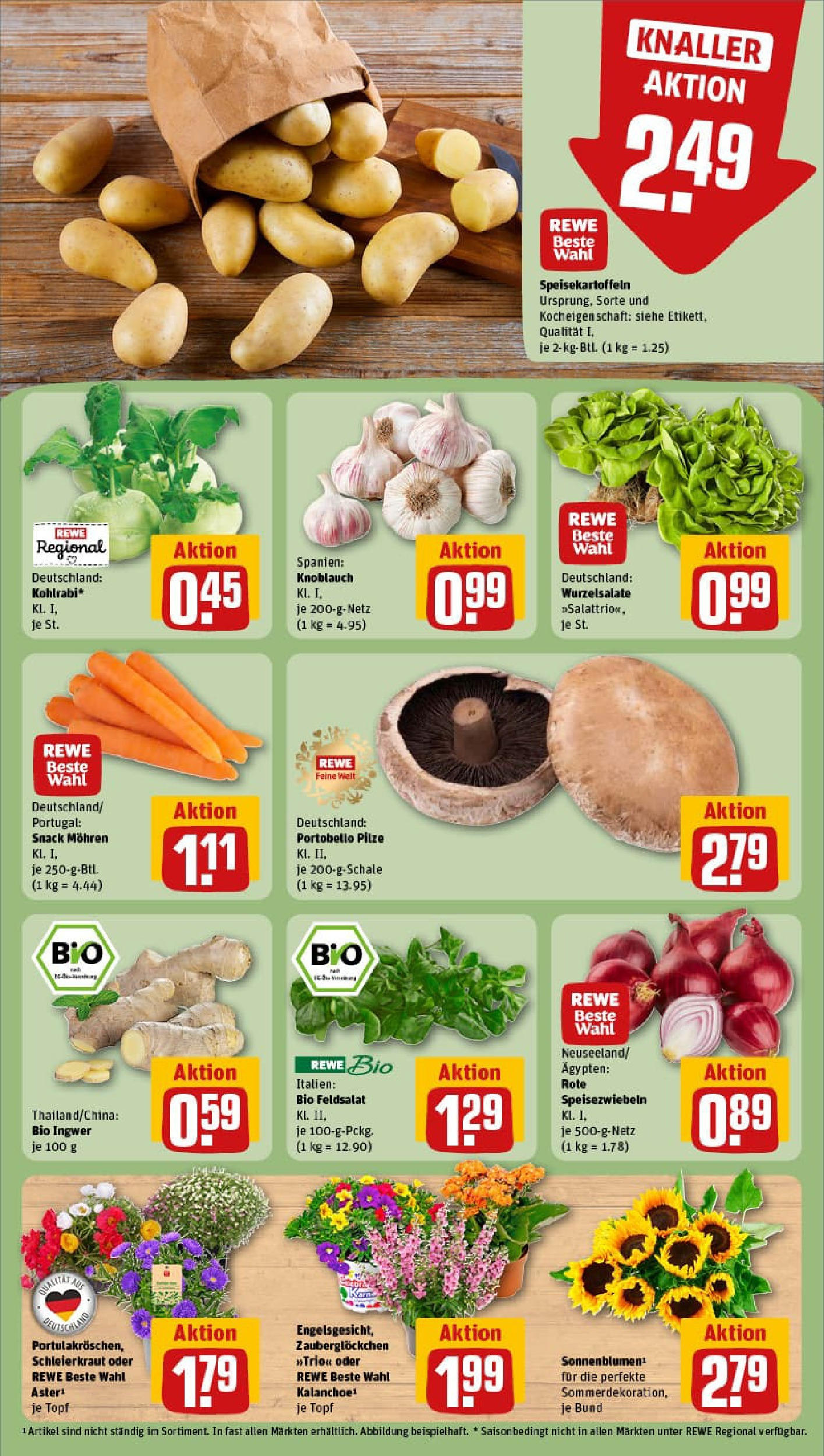 REWE Prospekt ab 06.07.2025 zum Blättern » Angebote | Seite: 7 | Produkte: Kohlrabi, Mohren, Knoblauch