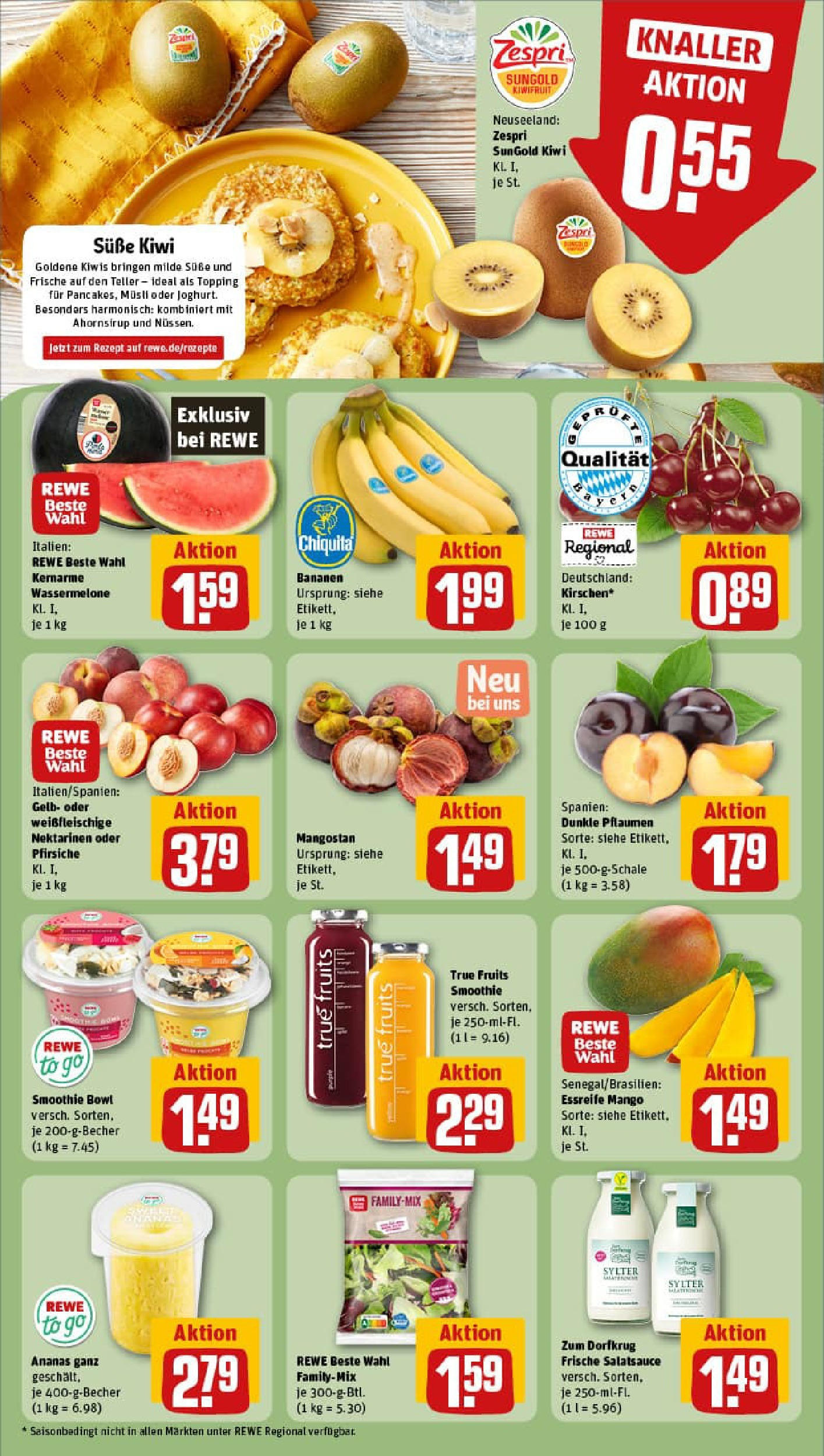 REWE Prospekt ab 06.07.2025 zum Blättern » Angebote | Seite: 6 | Produkte: Musli, Pflaumen, Ananas, Wassermelone