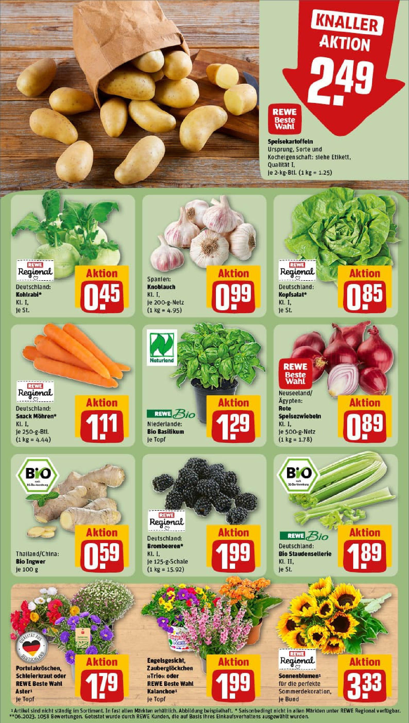 REWE Prospekt ab 06.07.2025 zum Blättern » Angebote | Seite: 7 | Produkte: Kohlrabi, Knoblauch