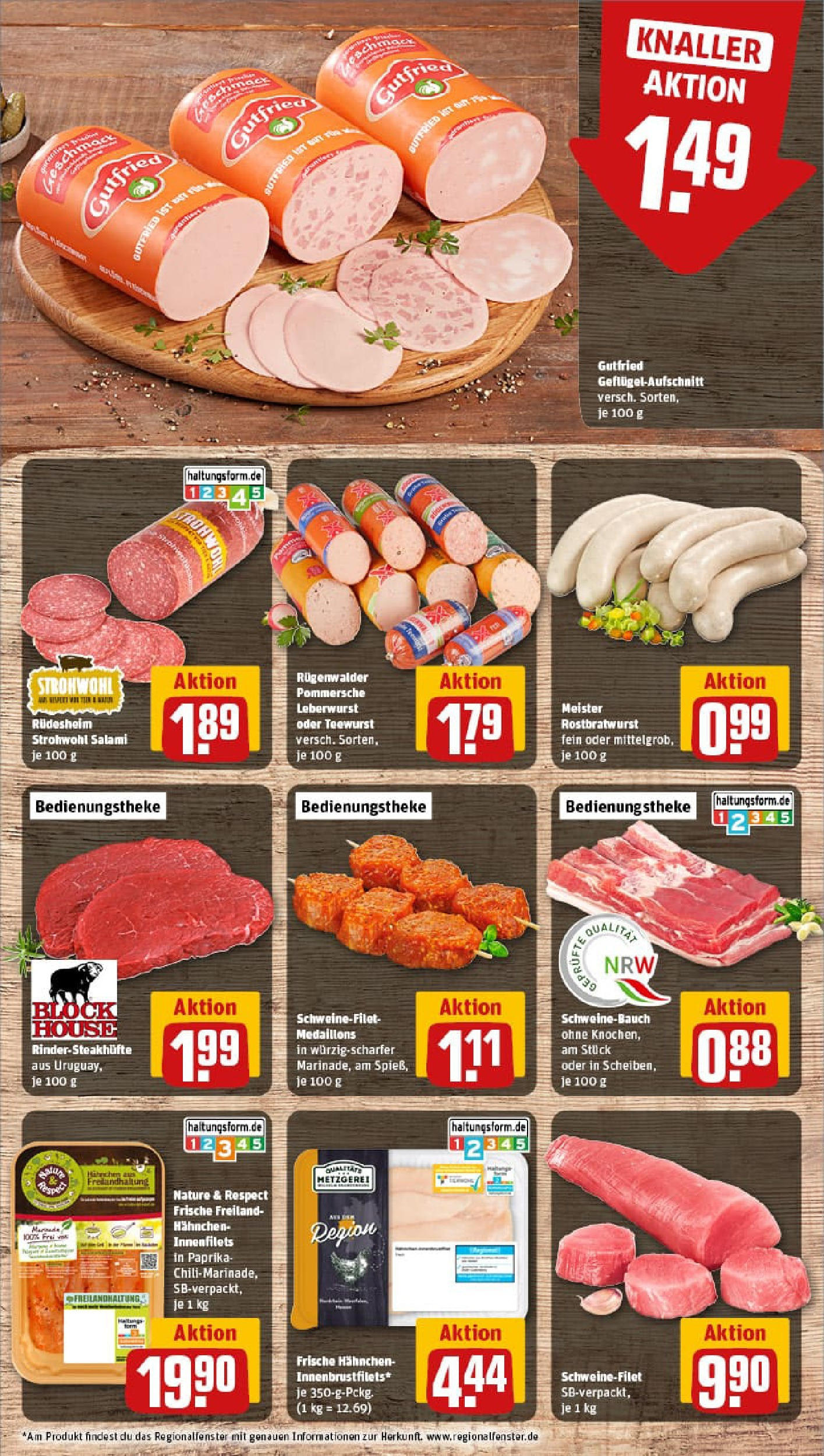 REWE Prospekt ab 06.07.2025 zum Blättern » Angebote | Seite: 8 | Produkte: Schweinebauch, Paprika, Salami, Steak