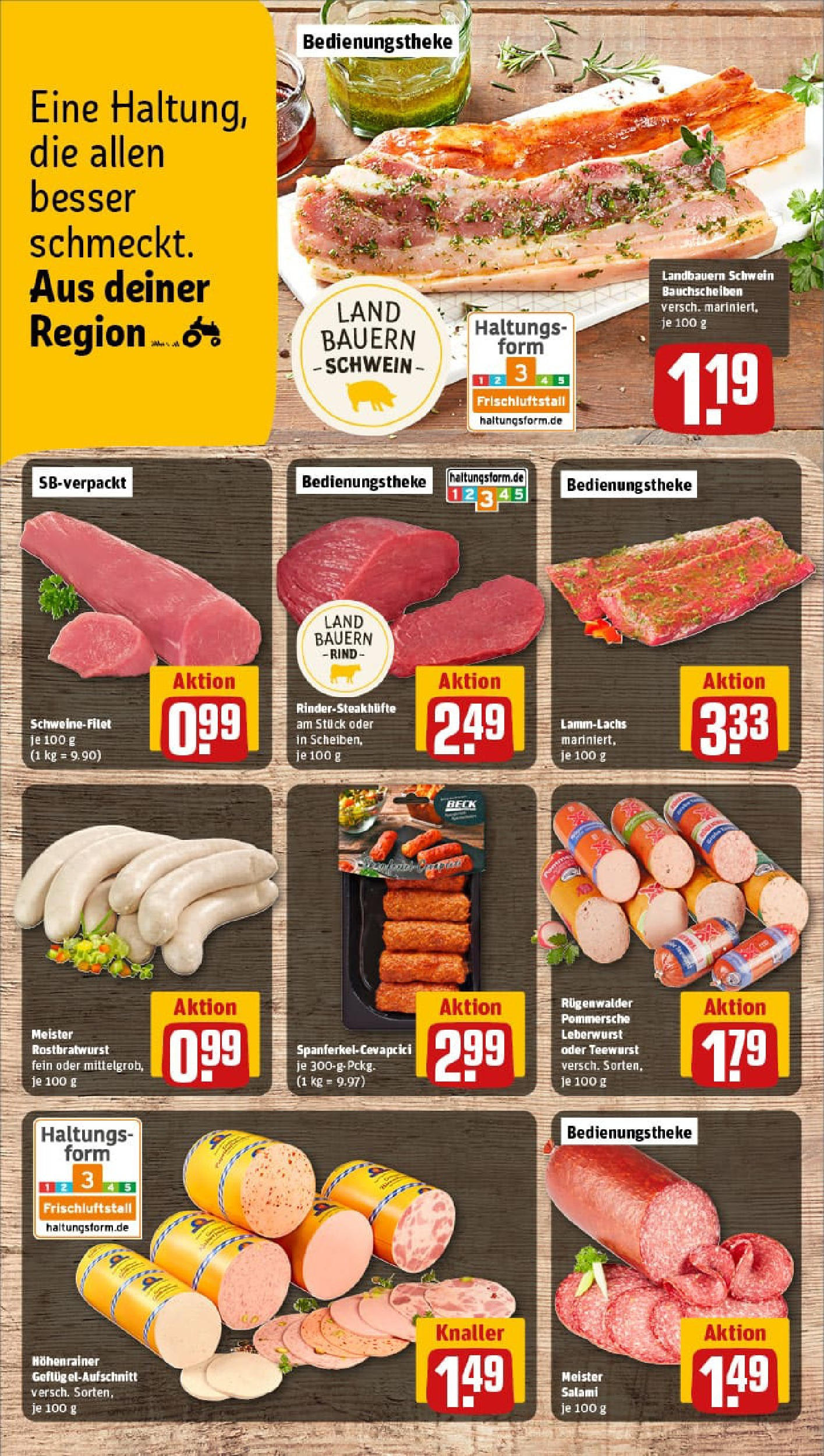 REWE Prospekt ab 06.07.2025 zum Blättern » Angebote | Seite: 8 | Produkte: Cevapcici, Schweinefilet, Salami, Steak