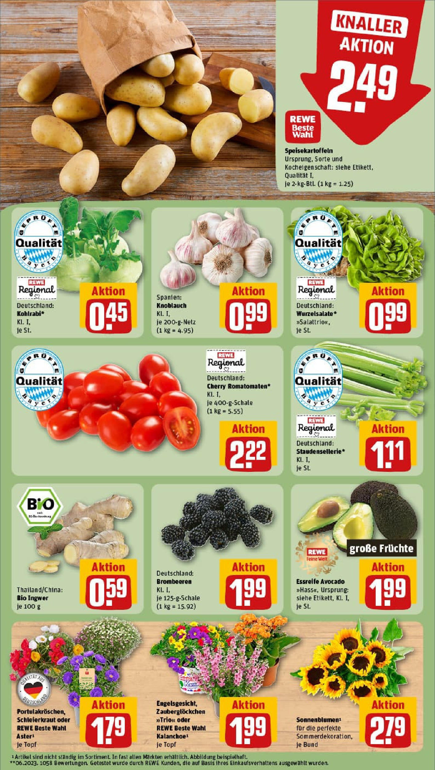 REWE Prospekt ab 06.07.2025 zum Blättern » Angebote | Seite: 7 | Produkte: Kohlrabi, Avocado, Knoblauch