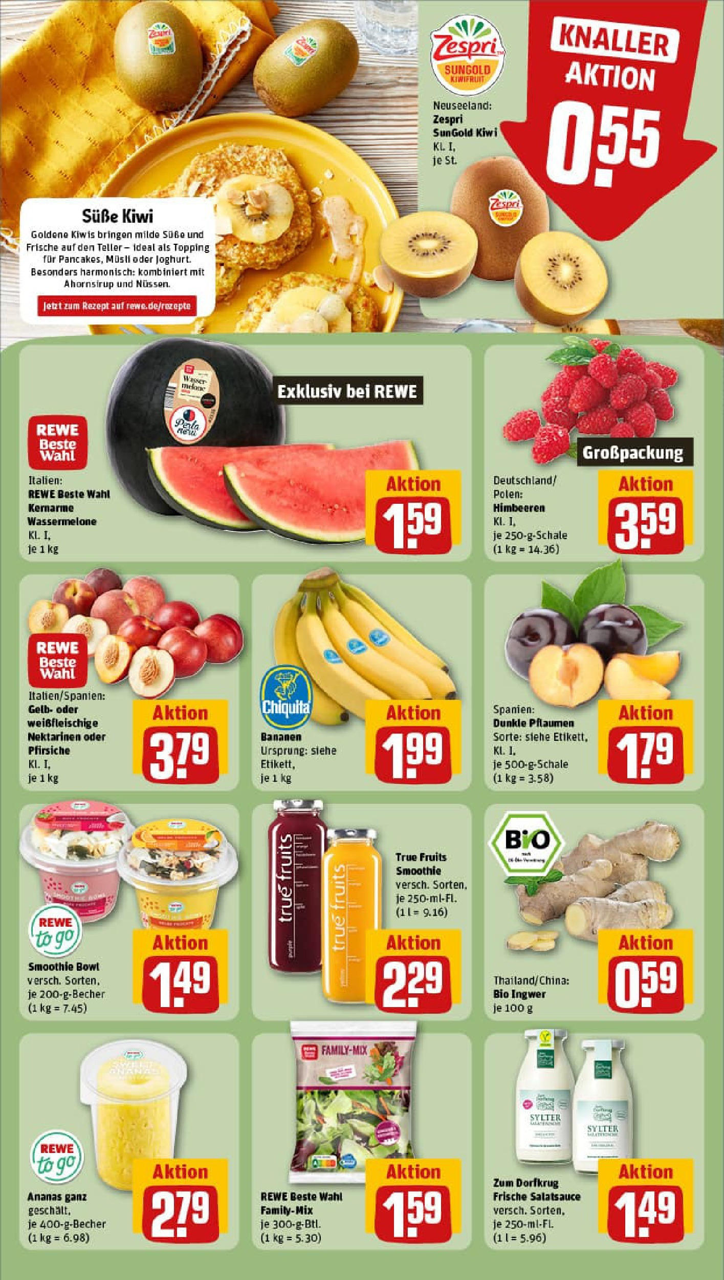 REWE Prospekt ab 06.07.2025 zum Blättern » Angebote | Seite: 6 | Produkte: Musli, Nektarinen, Joghurt, Wassermelone
