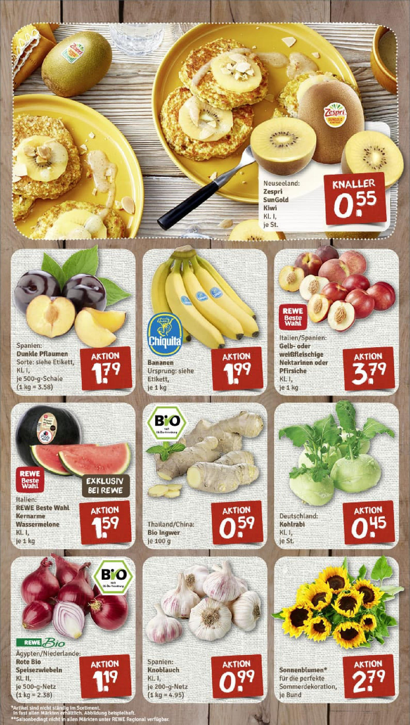 REWE Prospekt ab 06.07.2025 zum Blättern » Angebote | Seite: 3 | Produkte: Pflaumen, Nektarinen, Wassermelone, Kiwi