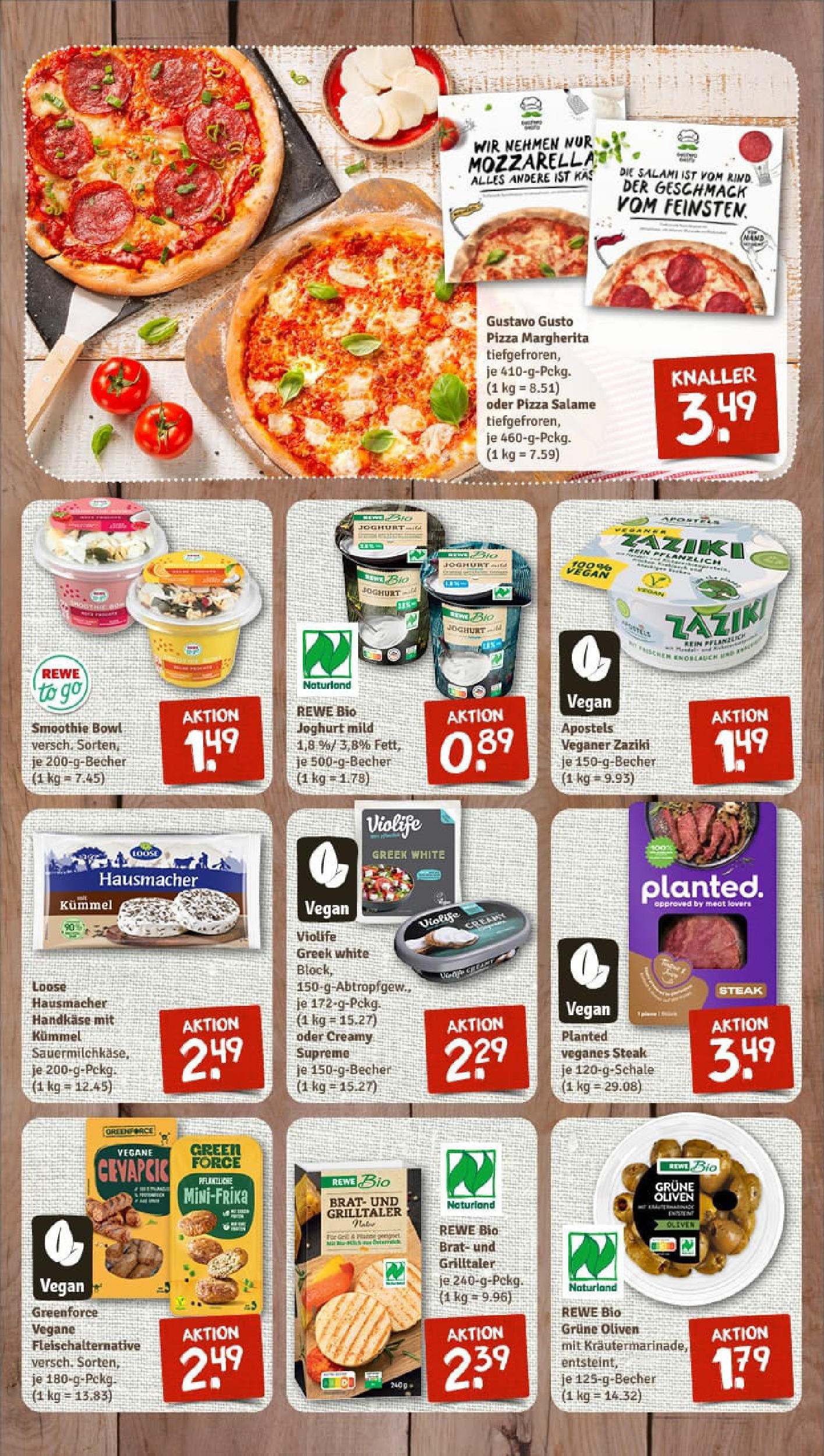 REWE Prospekt ab 06.07.2025 zum Blättern » Angebote | Seite: 7 | Produkte: Gustavo gusto, Joghurt, Burger, Pizza