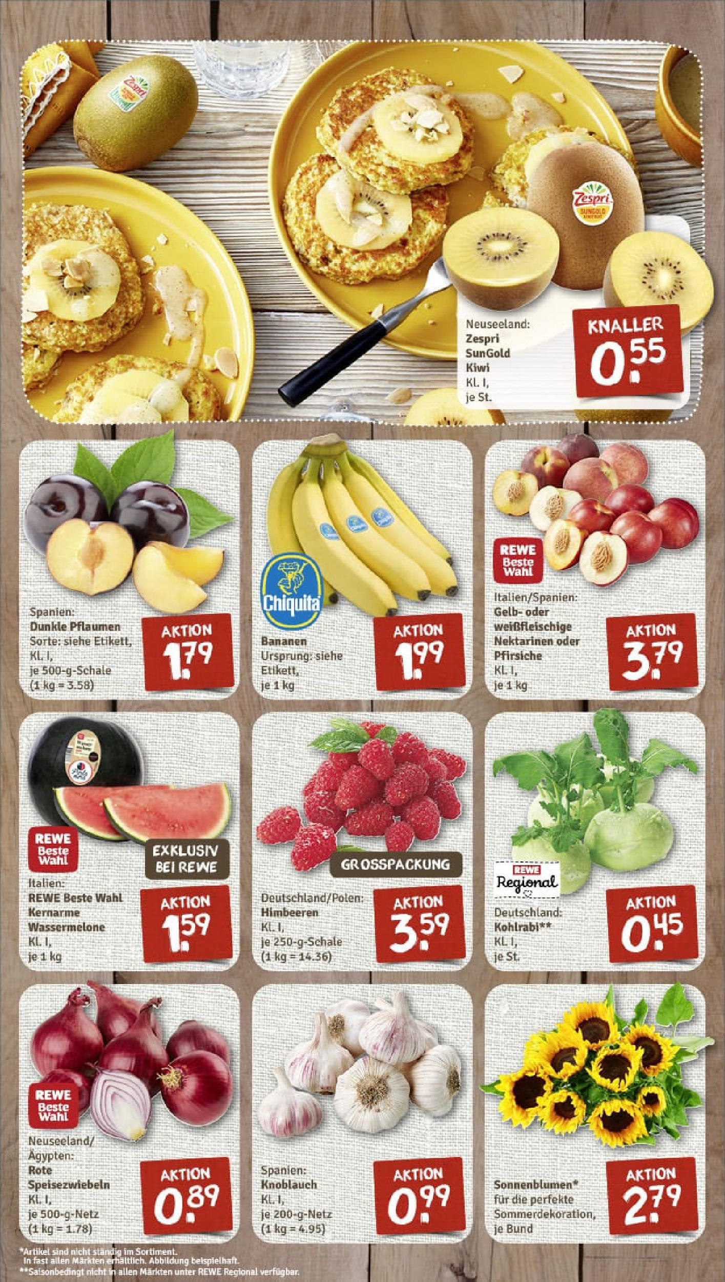 REWE Prospekt ab 06.07.2025 zum Blättern » Angebote | Seite: 3 | Produkte: Himbeeren, Pflaumen, Nektarinen, Kiwi