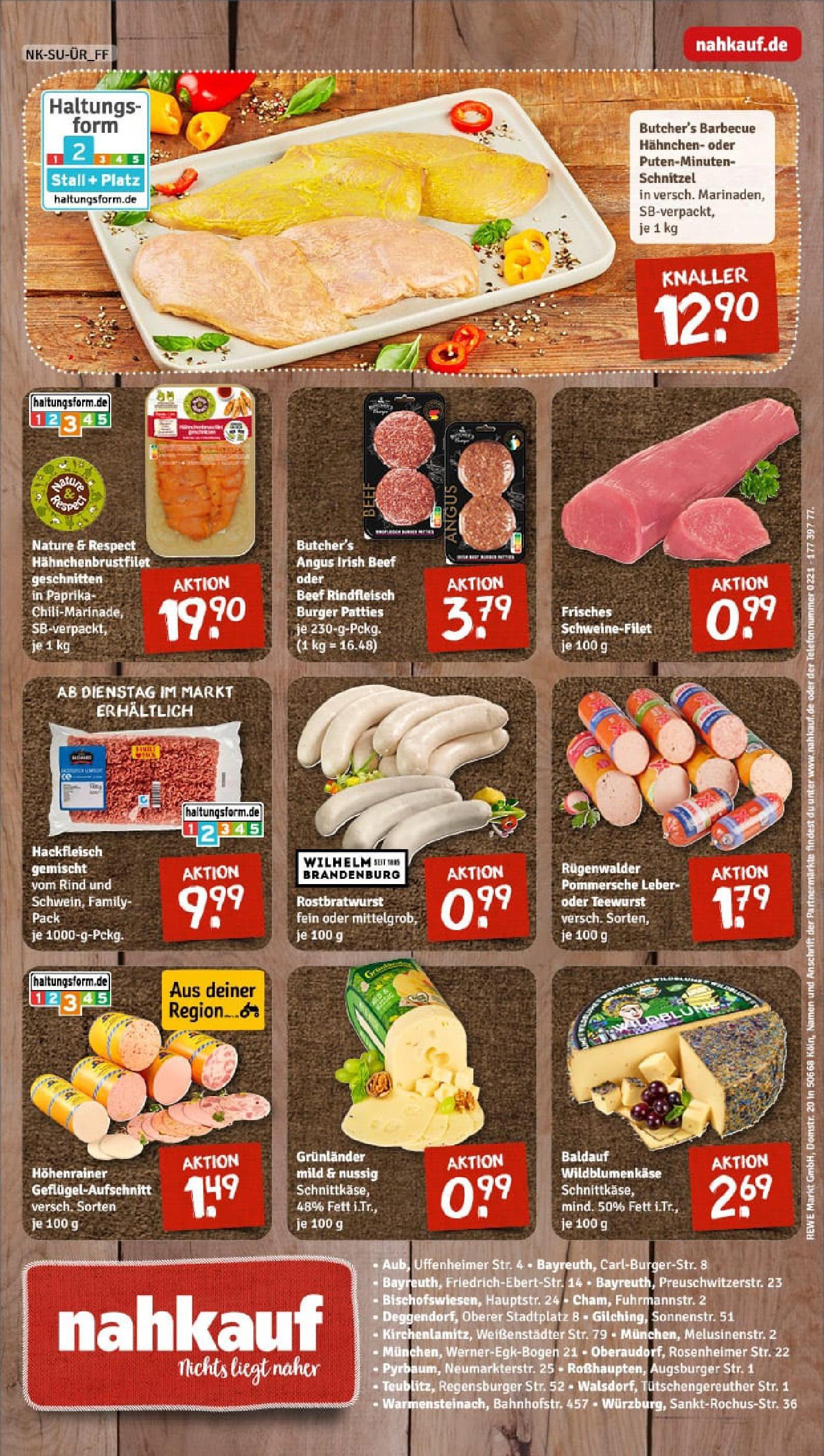 REWE Prospekt ab 06.07.2025 zum Blättern » Angebote | Seite: 8 | Produkte: Hahnchen, Schweinefilet, Rindfleisch, Hackfleisch