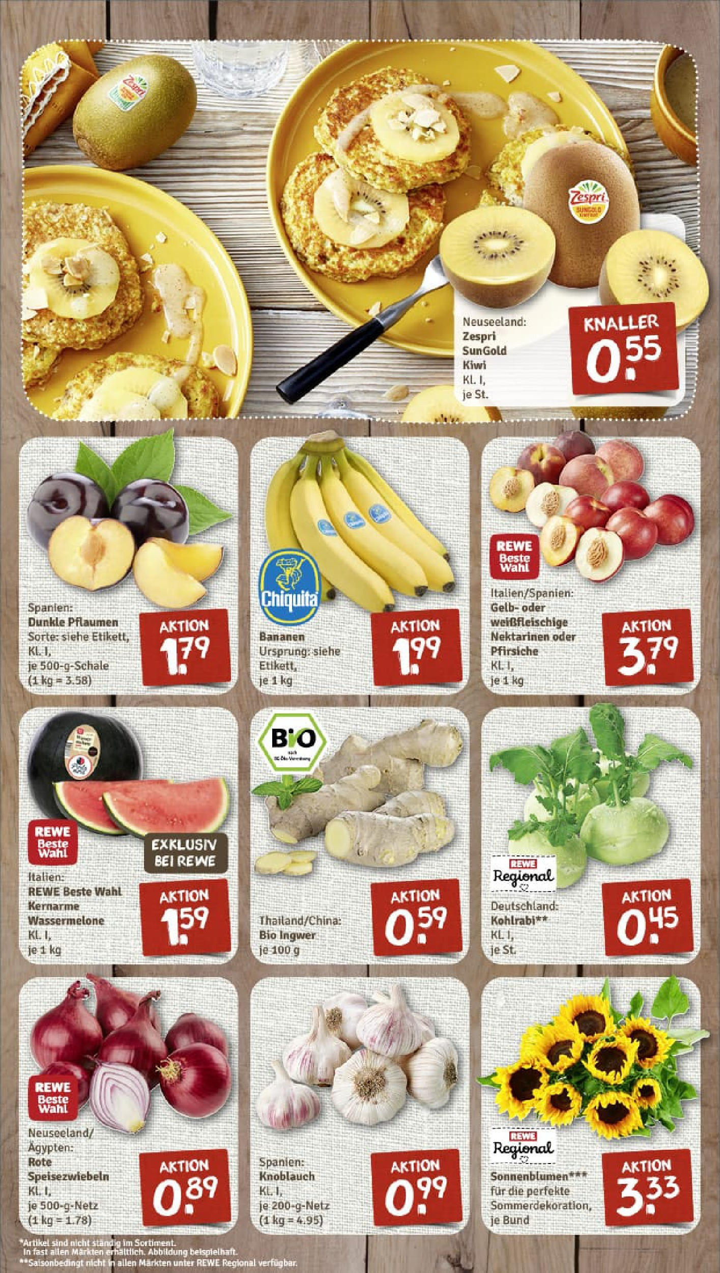 REWE Prospekt ab 06.07.2025 zum Blättern » Angebote | Seite: 3 | Produkte: Nektarinen, Kohlrabi, Knoblauch, Kiwi