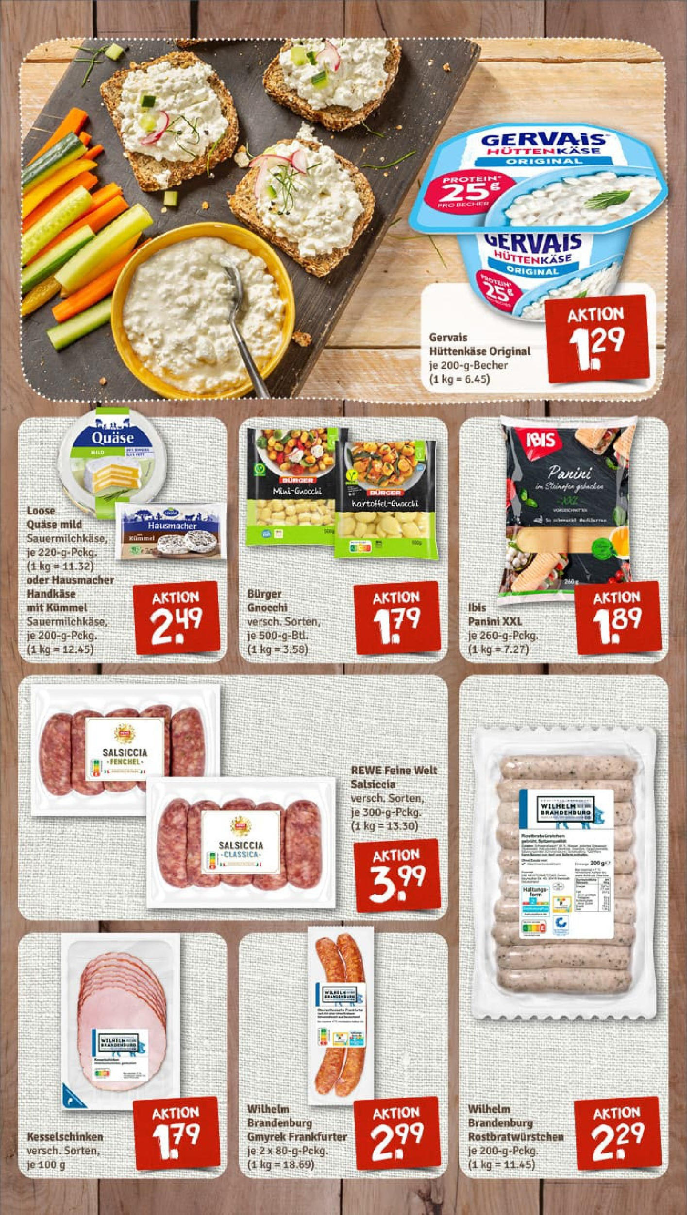 REWE Prospekt ab 06.07.2025 zum Blättern » Angebote | Seite: 7 | Produkte: Burger, Hüttenkäse