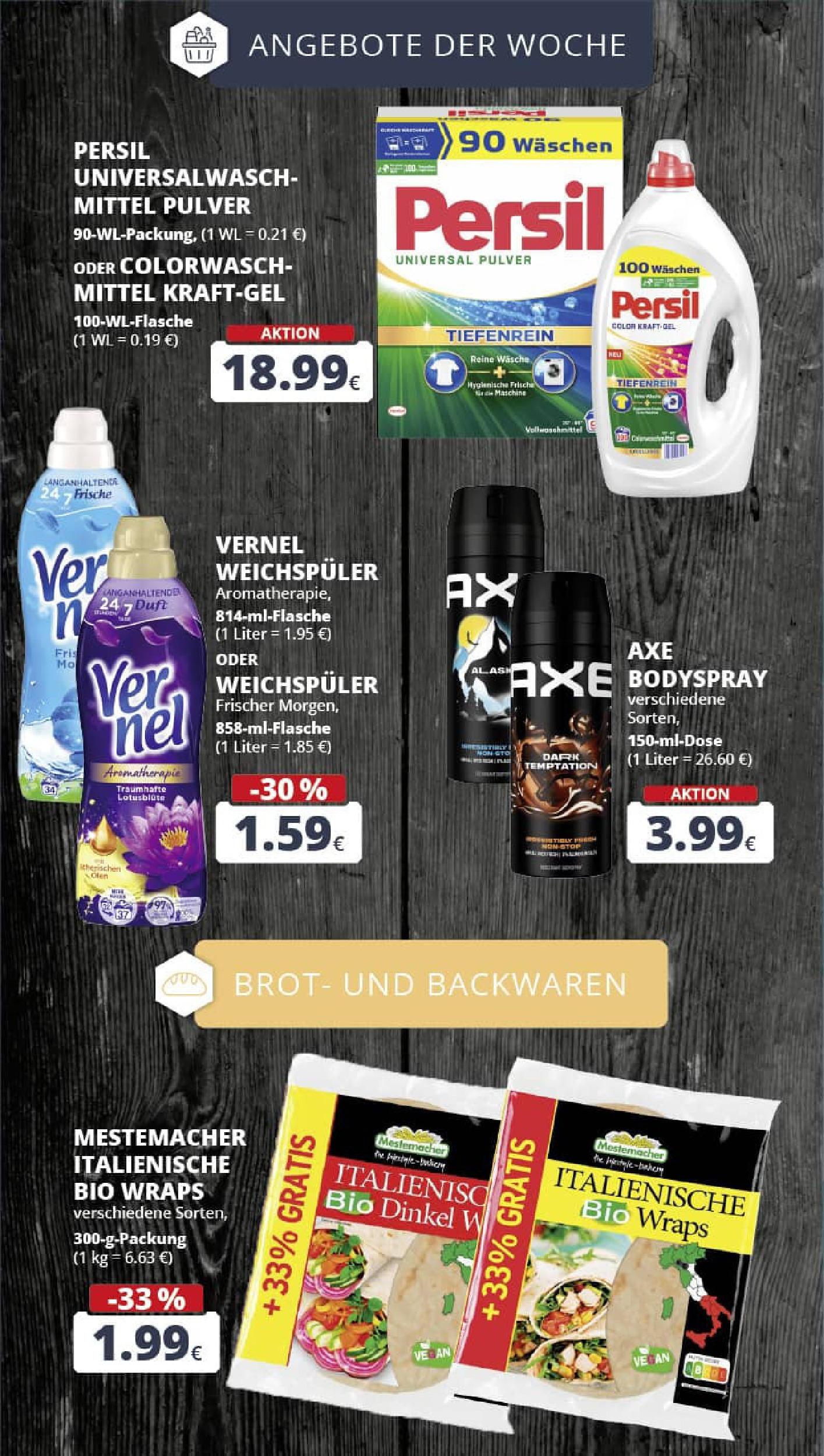 REWE Prospekt ab 06.07.2025 zum Blättern » Angebote | Seite: 6 | Produkte: Duft, Weichspüler, Axe, Persil