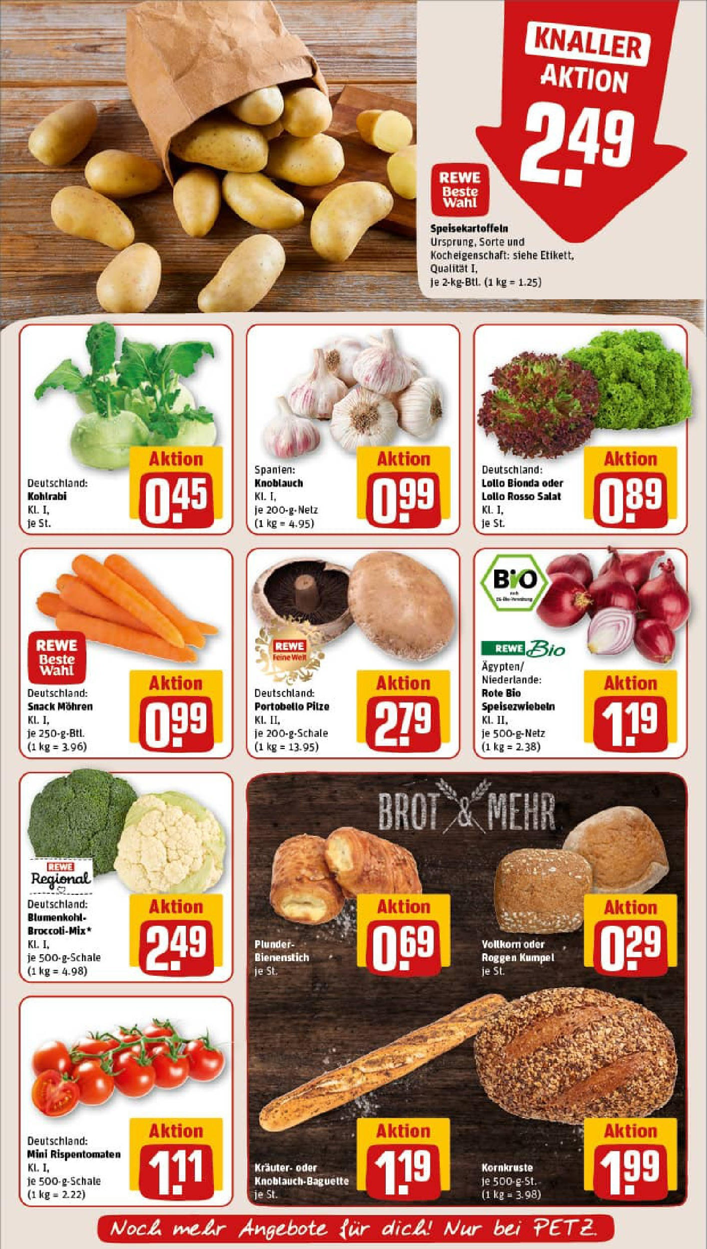 REWE Prospekt ab 06.07.2025 zum Blättern » Angebote | Seite: 7 | Produkte: Kohlrabi, Mohren, Blumenkohl, Salat
