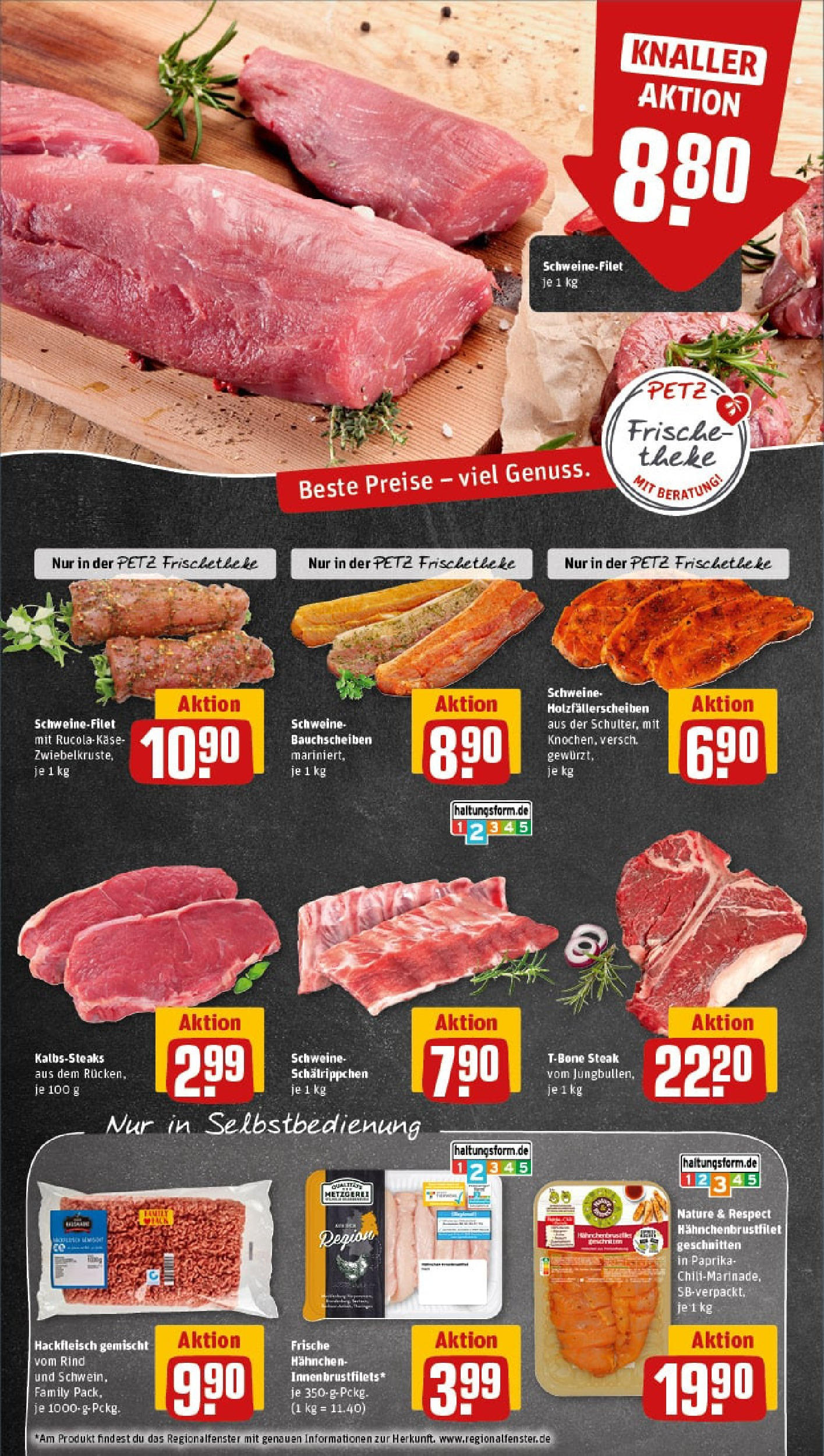 REWE Prospekt ab 06.07.2025 zum Blättern » Angebote | Seite: 8 | Produkte: Hahnchen, Käse, Schweinefilet, Hackfleisch