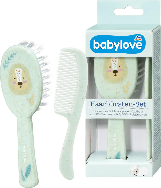 babylove Bürstenset grün Löwe 2tlg