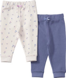 ALANA Leggings mit Mitwachsfunktion & Blumen-Muster, blau + weiß, Gr. 56 62