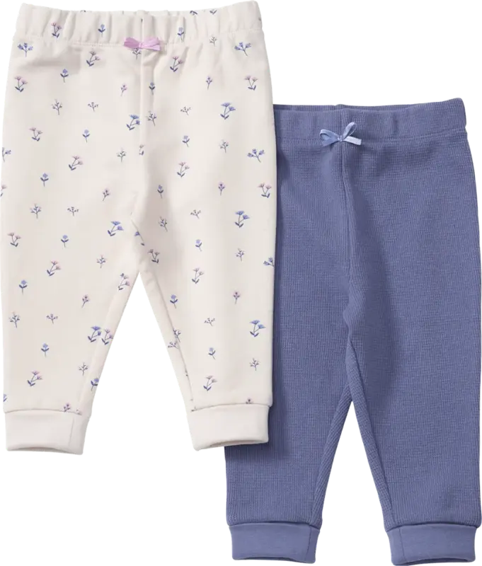 ALANA Leggings mit Mitwachsfunktion & Blumen-Muster, blau + weiß, Gr. 56 56
