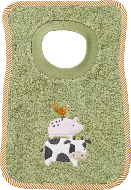 ALANA Lätzchen mit Bauernhoftier-Motiv, grün