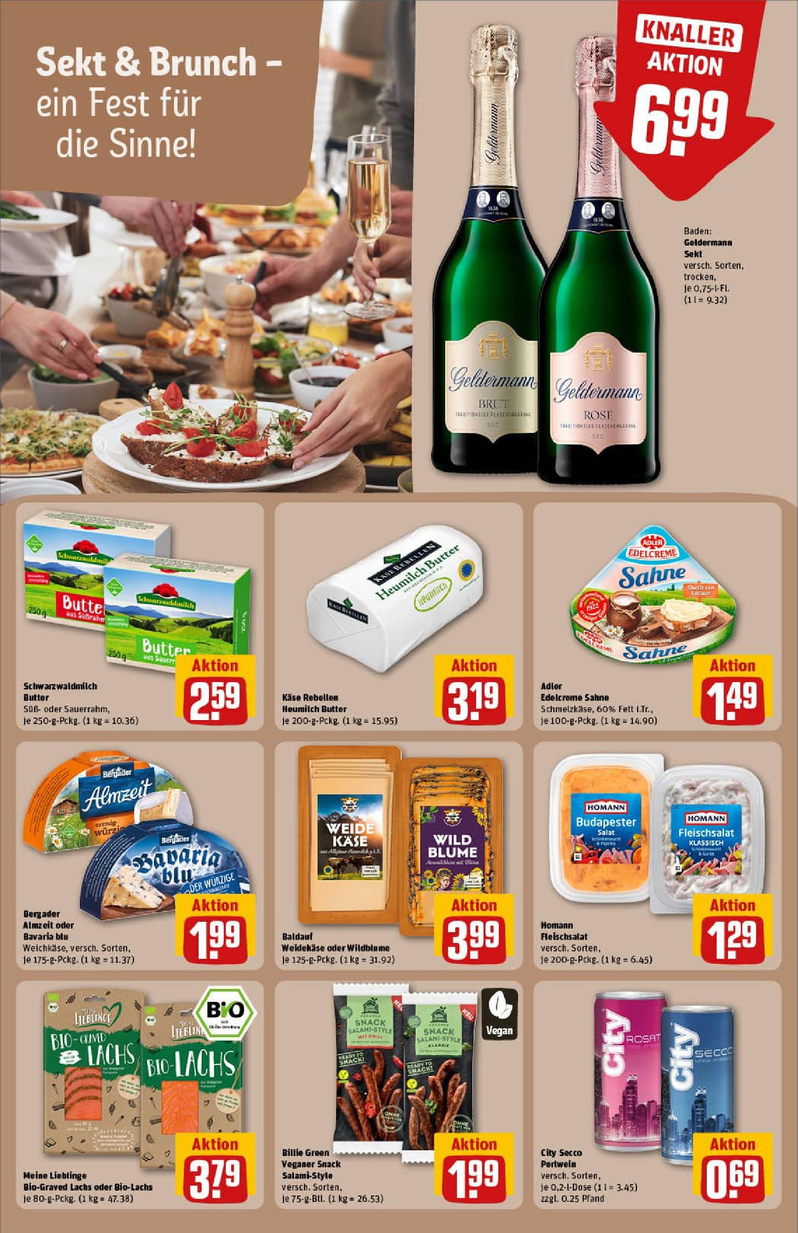 REWE Prospekt ab 06.07.2025 zum Blättern » Angebote | Seite: 17 | Produkte: Butter, Käse, Sekt, Sahne