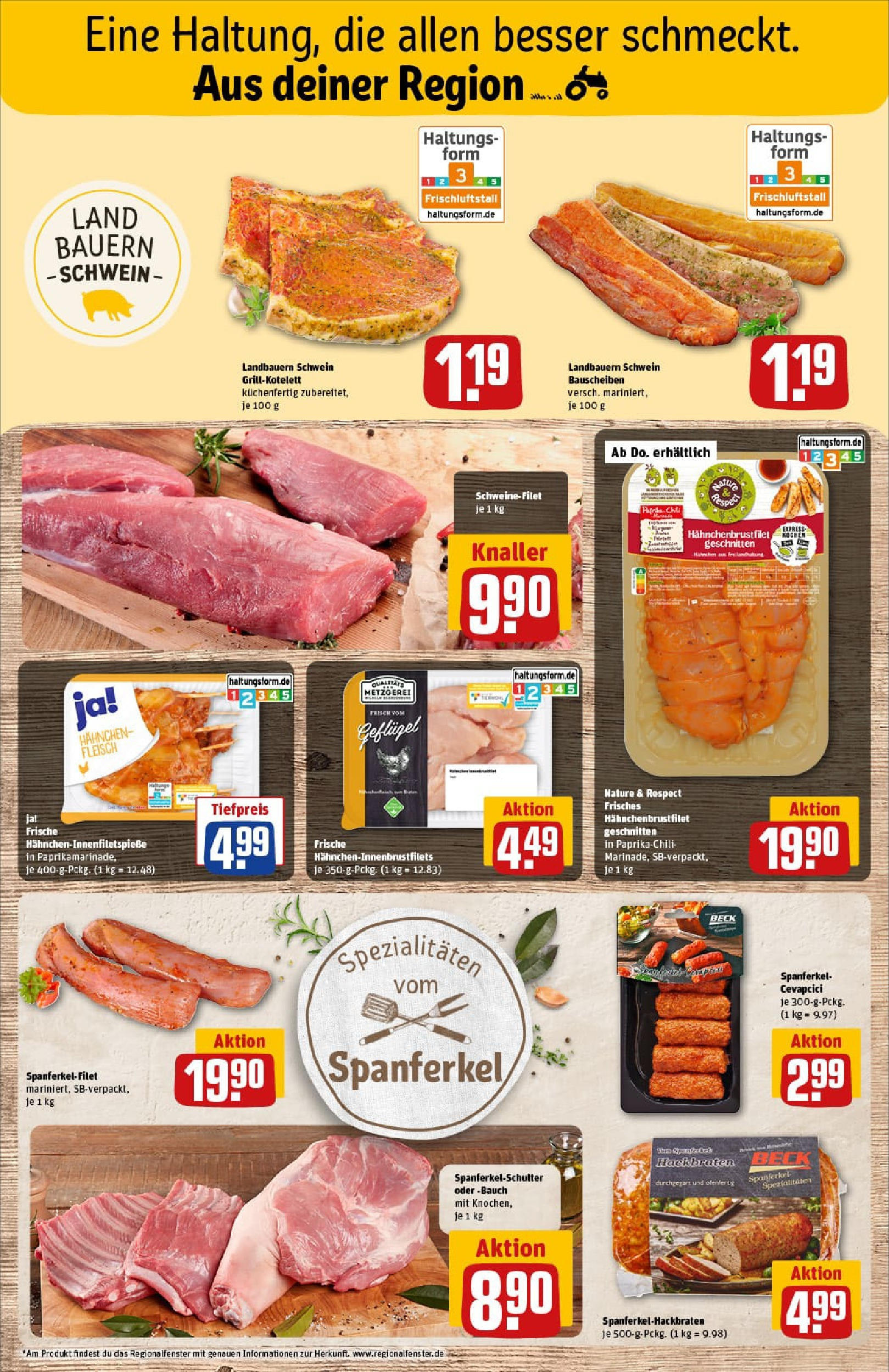 REWE Prospekt ab 06.07.2025 zum Blättern » Angebote | Seite: 8 | Produkte: Hahnchen, Cevapcici, Schweinefilet, Fleisch