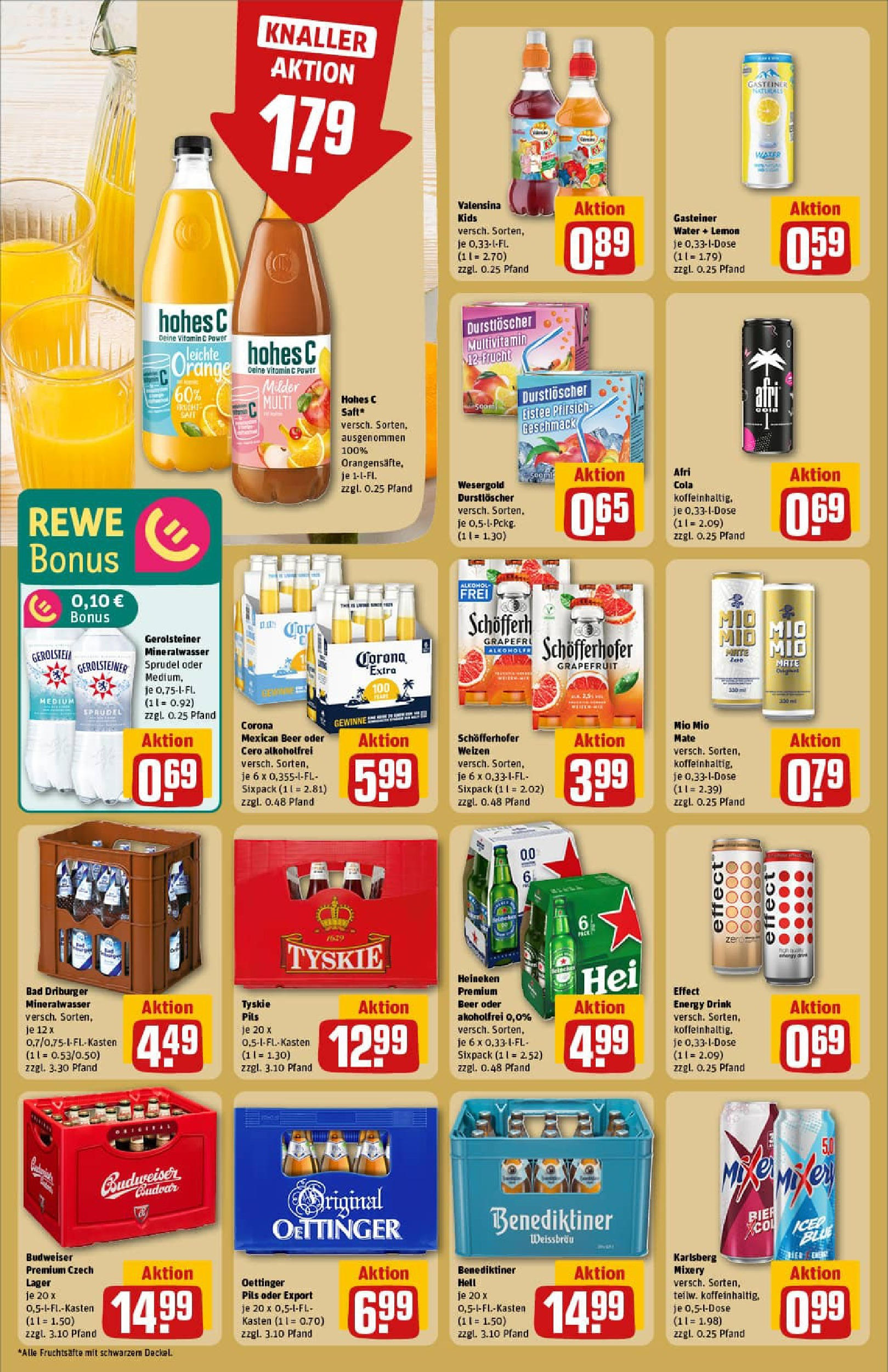 REWE Prospekt ab 06.07.2025 zum Blättern » Angebote | Seite: 20 | Produkte: Energy, Valensina, Pfirsich, Budweiser