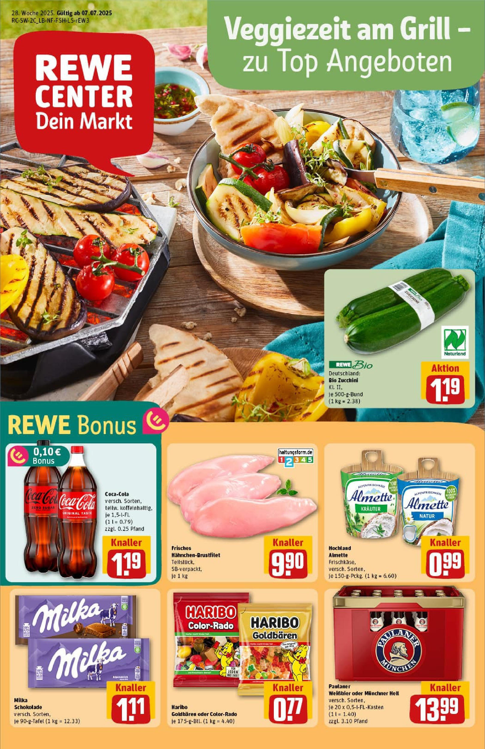 REWE Prospekt ab 06.07.2025 zum Blättern » Angebote | Seite: 1 | Produkte: Top, Cola, Milka schokolade, Paulaner