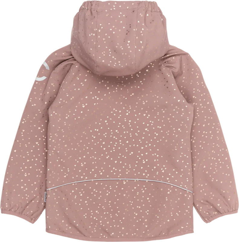 Mikk-Line Softshelljacke mit Herz-Muster, mauve, Gr. 110/116