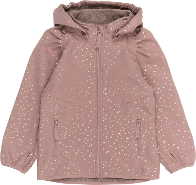 Mikk-Line Softshelljacke mit Herz-Muster, mauve, Gr. 98/104