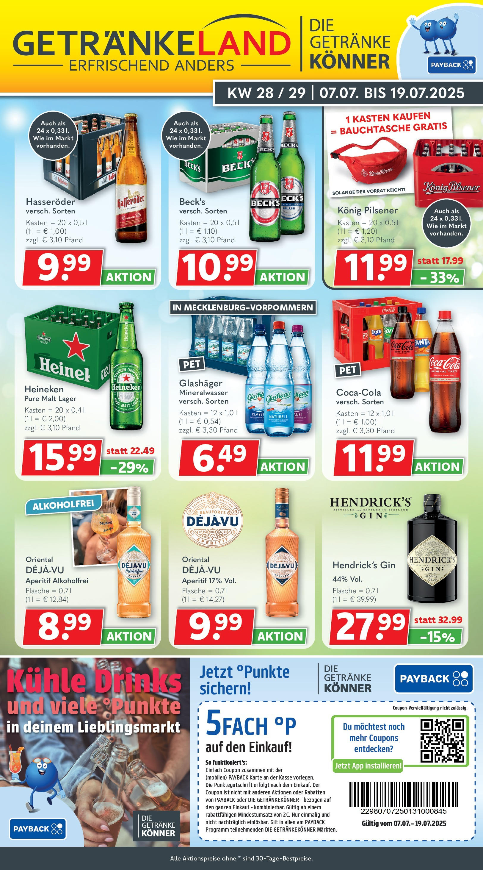 Getränkeland - Getränkeland: Getränkeangebote (ab 06.07.2025) zum Blättern | Seite: 1 | Produkte: Coca cola, Konig pilsener, Hasseröder, Gin