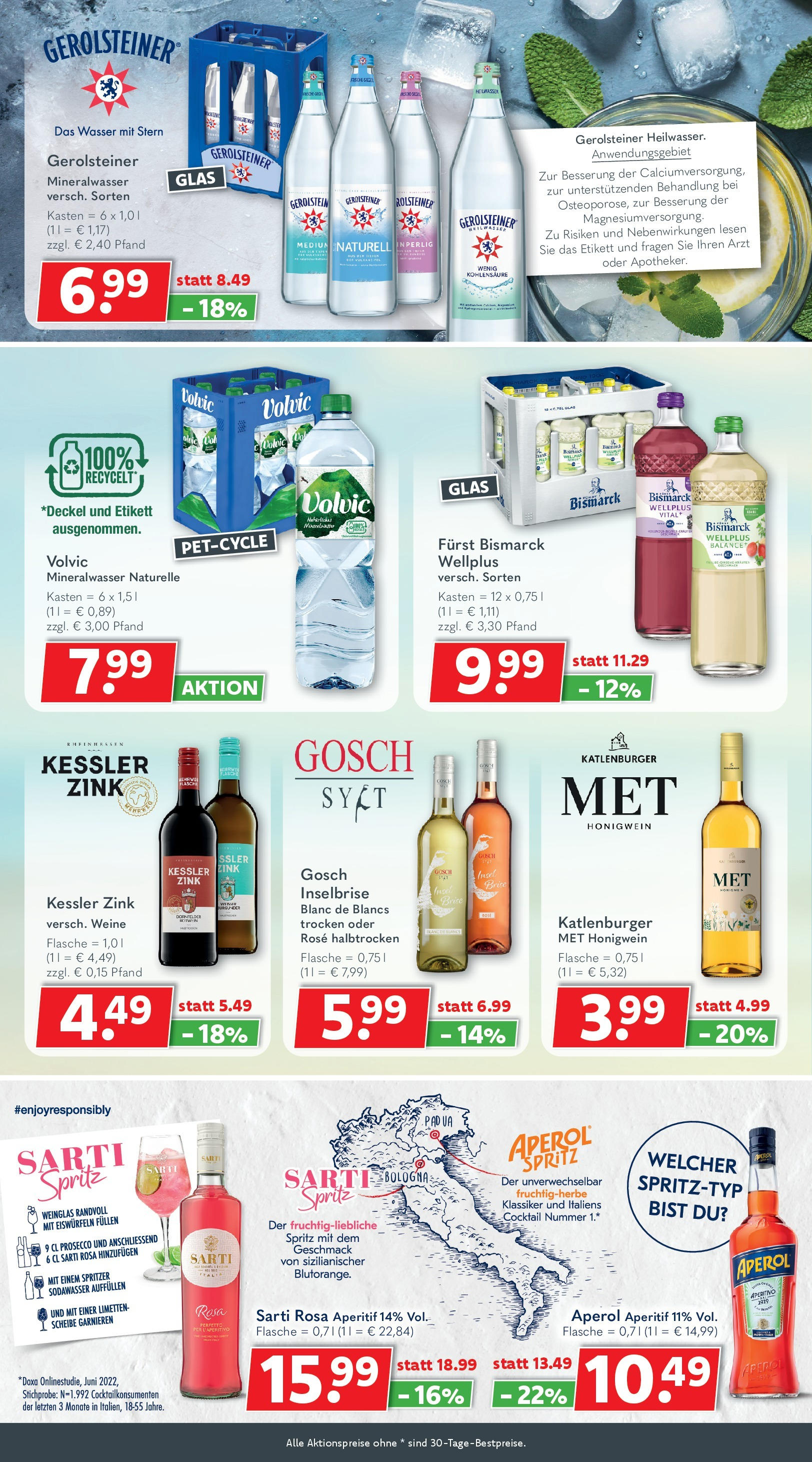 Getränkeland - Getränkeland: Getränkeangebote (ab 06.07.2025) zum Blättern | Seite: 8 | Produkte: Limetten, Mineralwasser, Wasser, Aperol