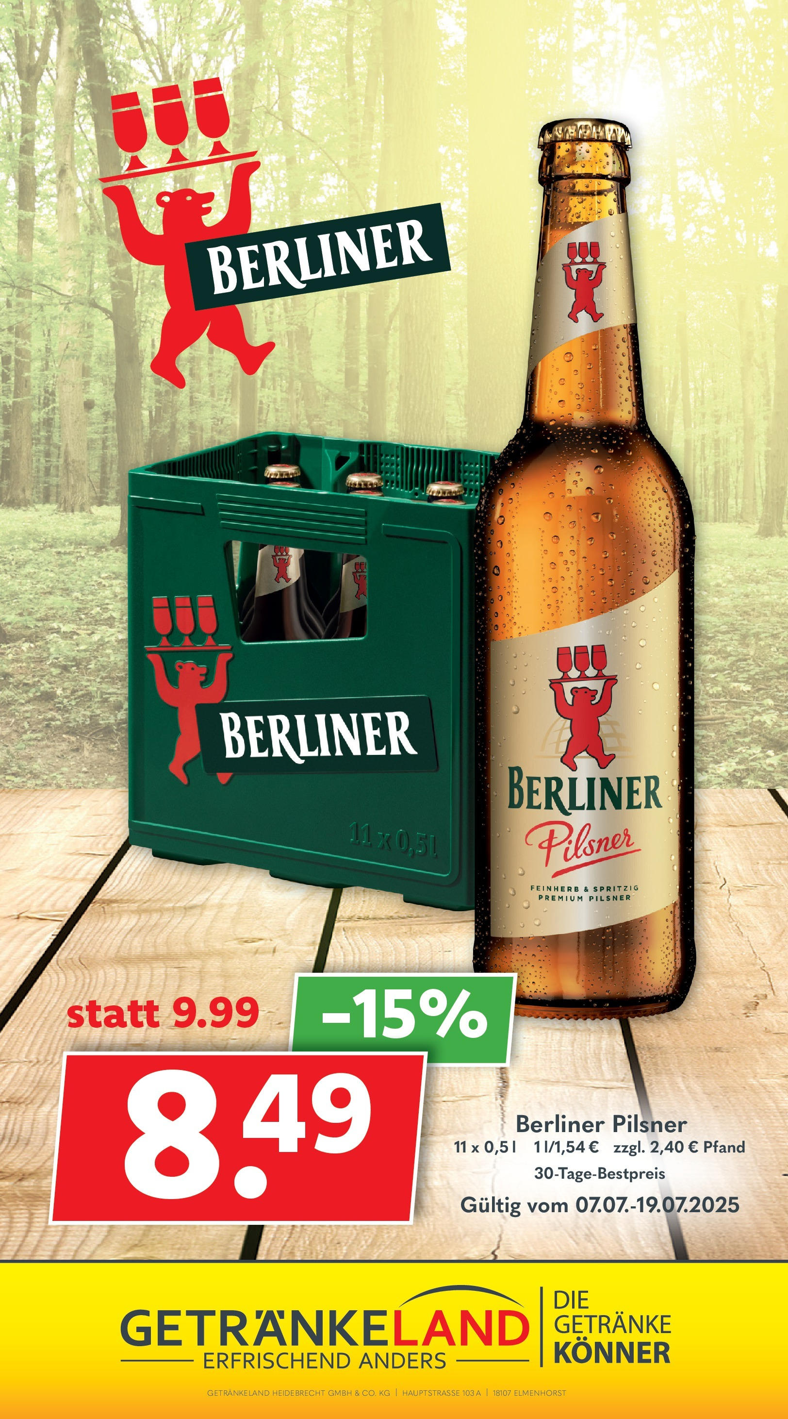 Getränkeland - Getränkeland: Getränkeangebote (ab 06.07.2025) zum Blättern | Seite: 11 | Produkte: Berliner, Berliner pilsner