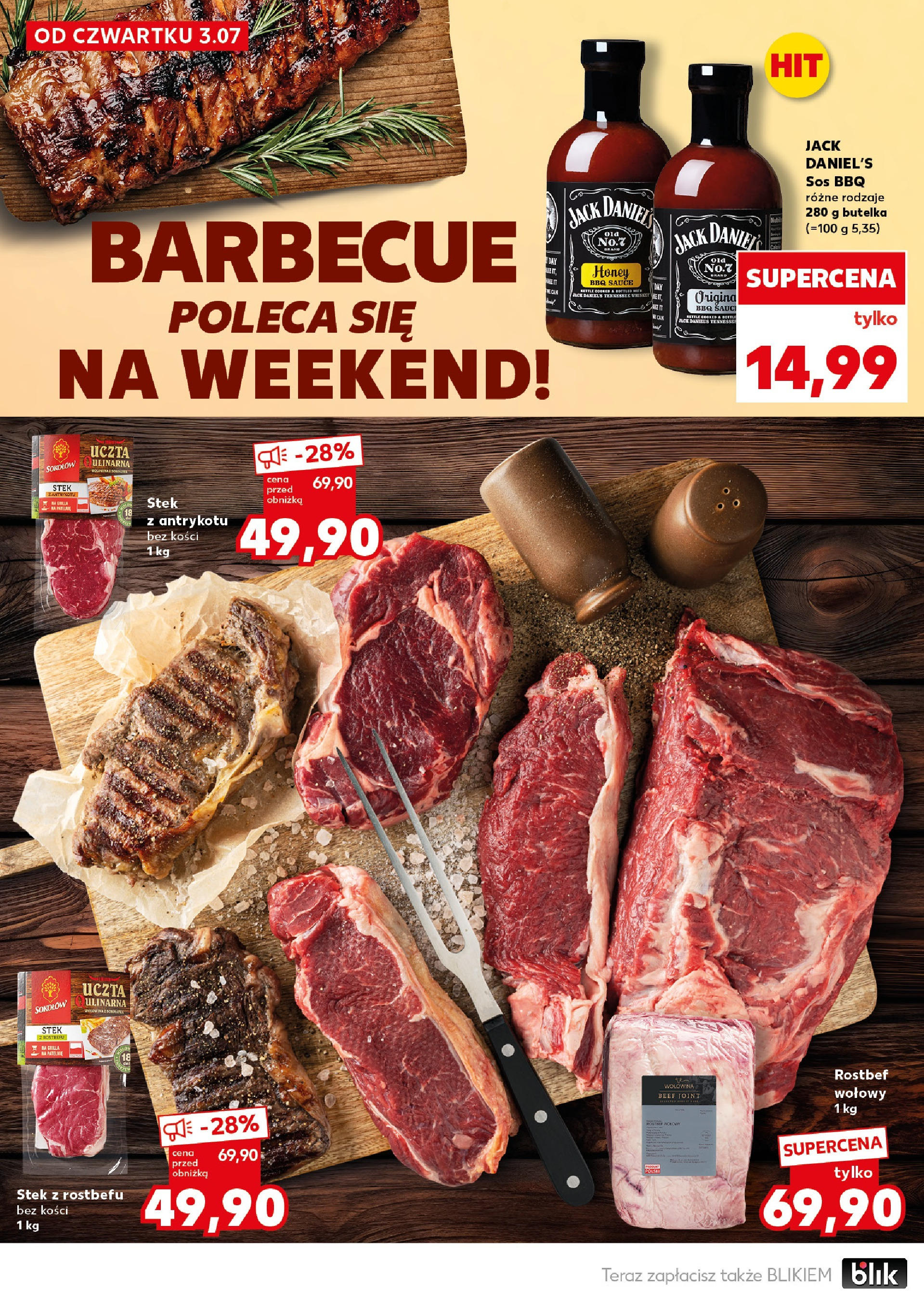 Kaufland - Kaufland Super Sobota ważne do 5.07 od 03.07.2025 - od jutra PDF | Strona: 8 | Produkty: Jack Daniel's, Wołowina, Sos