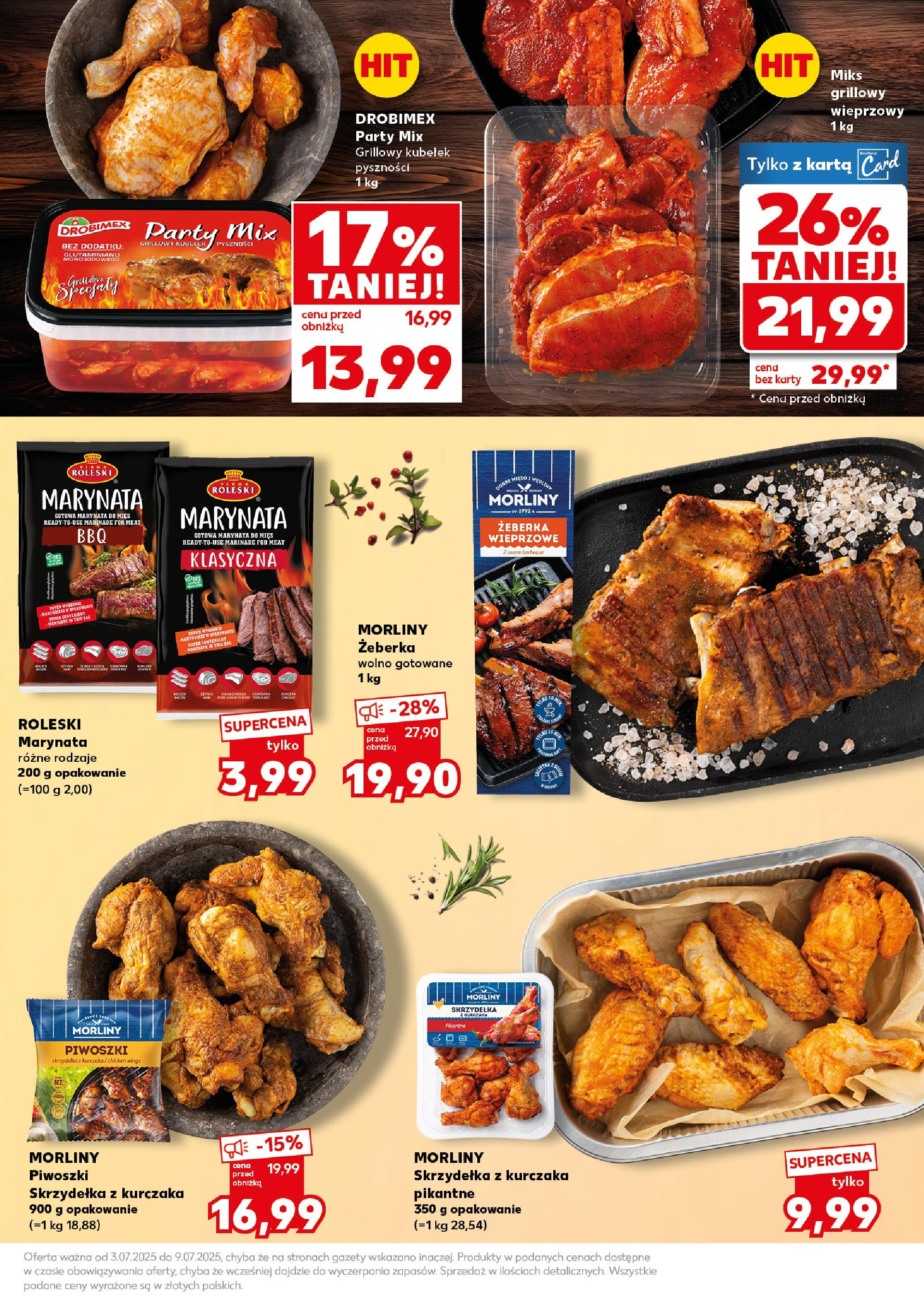 Kaufland - Kaufland Super Sobota ważne do 5.07 od 03.07.2025 - od jutra PDF | Strona: 9 | Produkty: Karta, Skrzydełka z kurczaka, Wolno gotowane