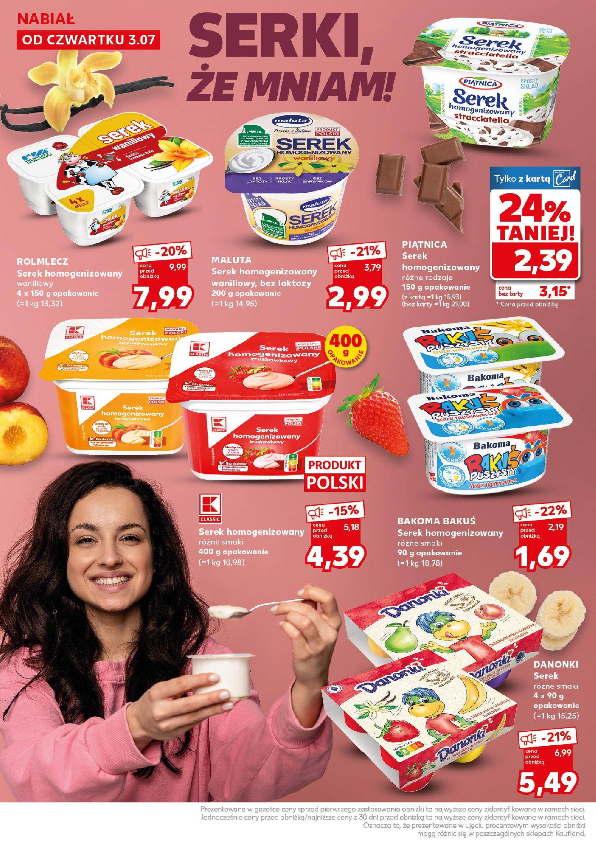 Kaufland - Kaufland Super Sobota ważne do 5.07 od 03.07.2025 - od jutra PDF | Strona: 14 | Produkty: Karta, Serek homogenizowany waniliowy, Bez laktozy, Serek homogenizowany