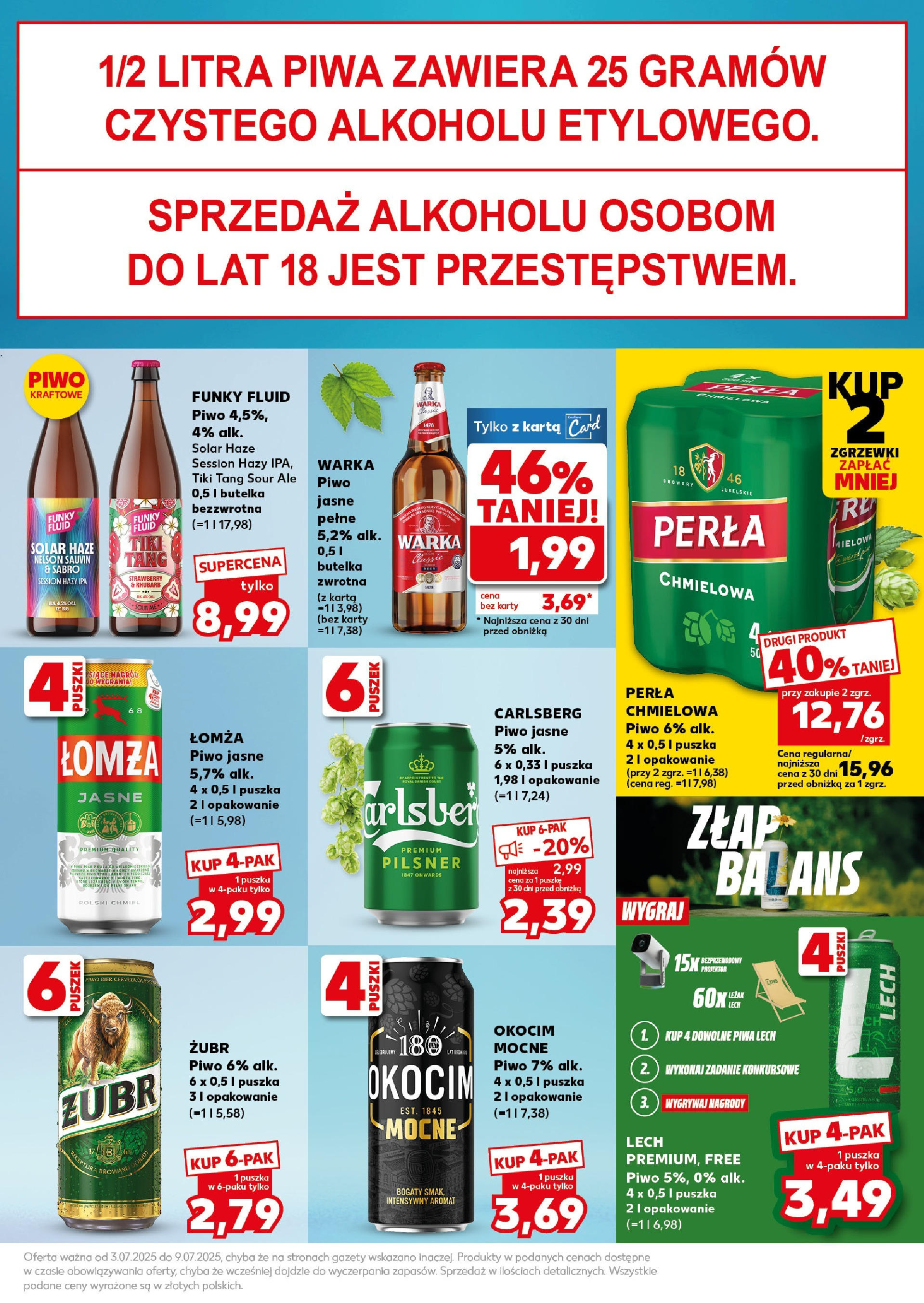 Kaufland - Kaufland Super Sobota ważne do 5.07 od 03.07.2025 - od jutra PDF | Strona: 19 | Produkty: Karta, Warka, Piwo