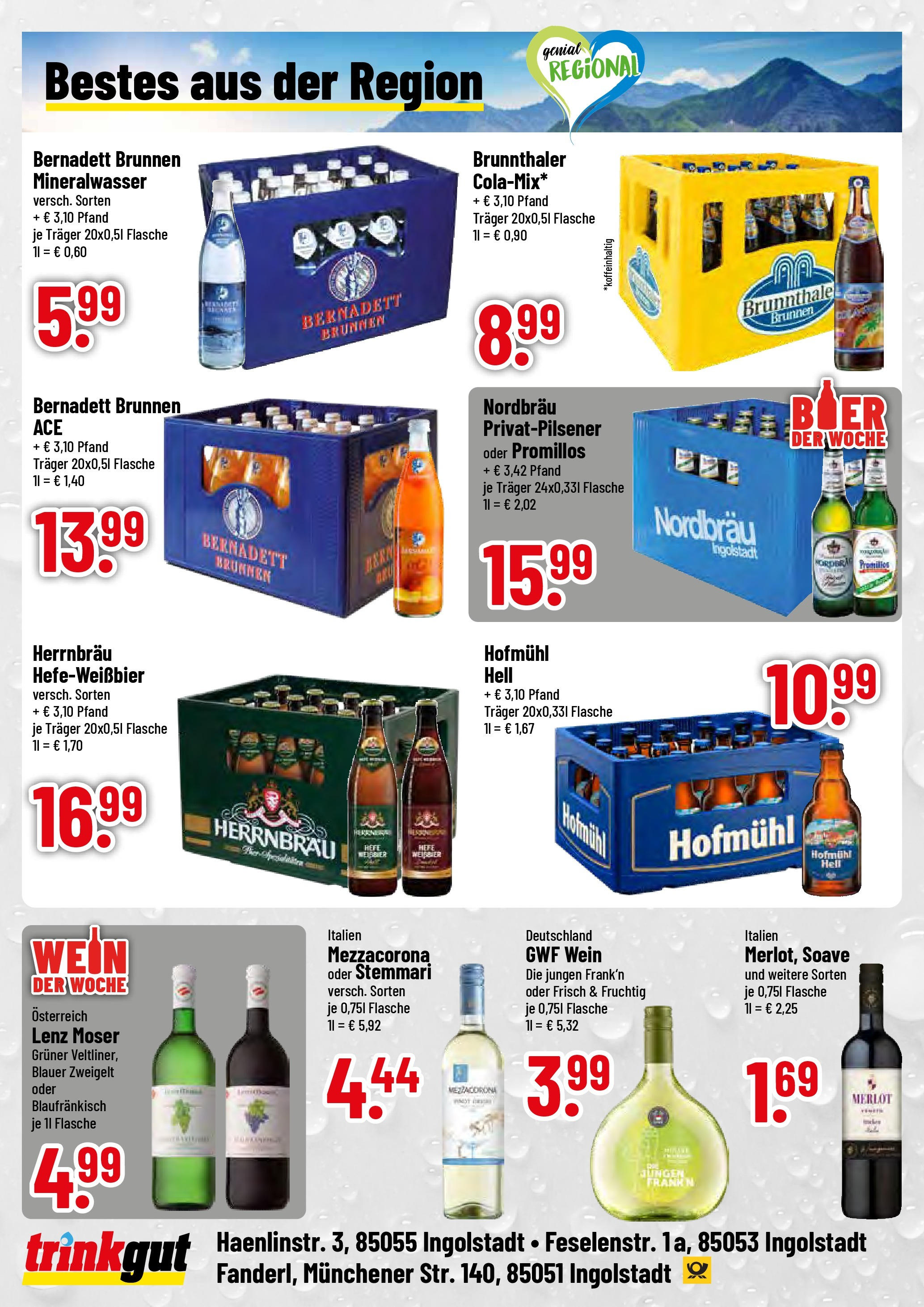 Trinkgut prospekt Ingolstadt	 (ab 06.07.2025) » Angebote online | Seite: 4 | Produkte: Merlot, Mineralwasser, Wein