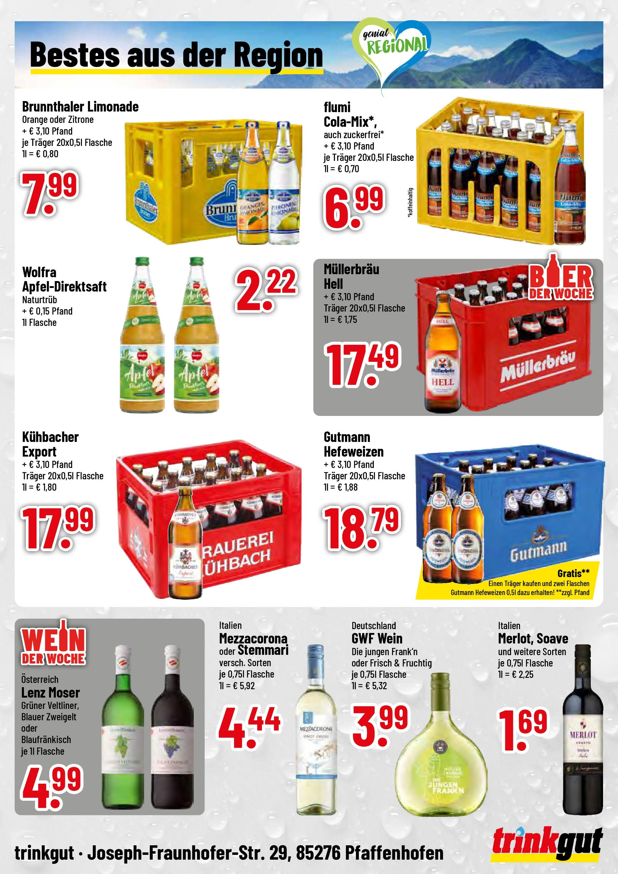 Trinkgut prospekt Pfaffenhofen/Ilm	 (ab 06.07.2025) » Angebote online | Seite: 4 | Produkte: Merlot, Äpfel, Limonade, Wein