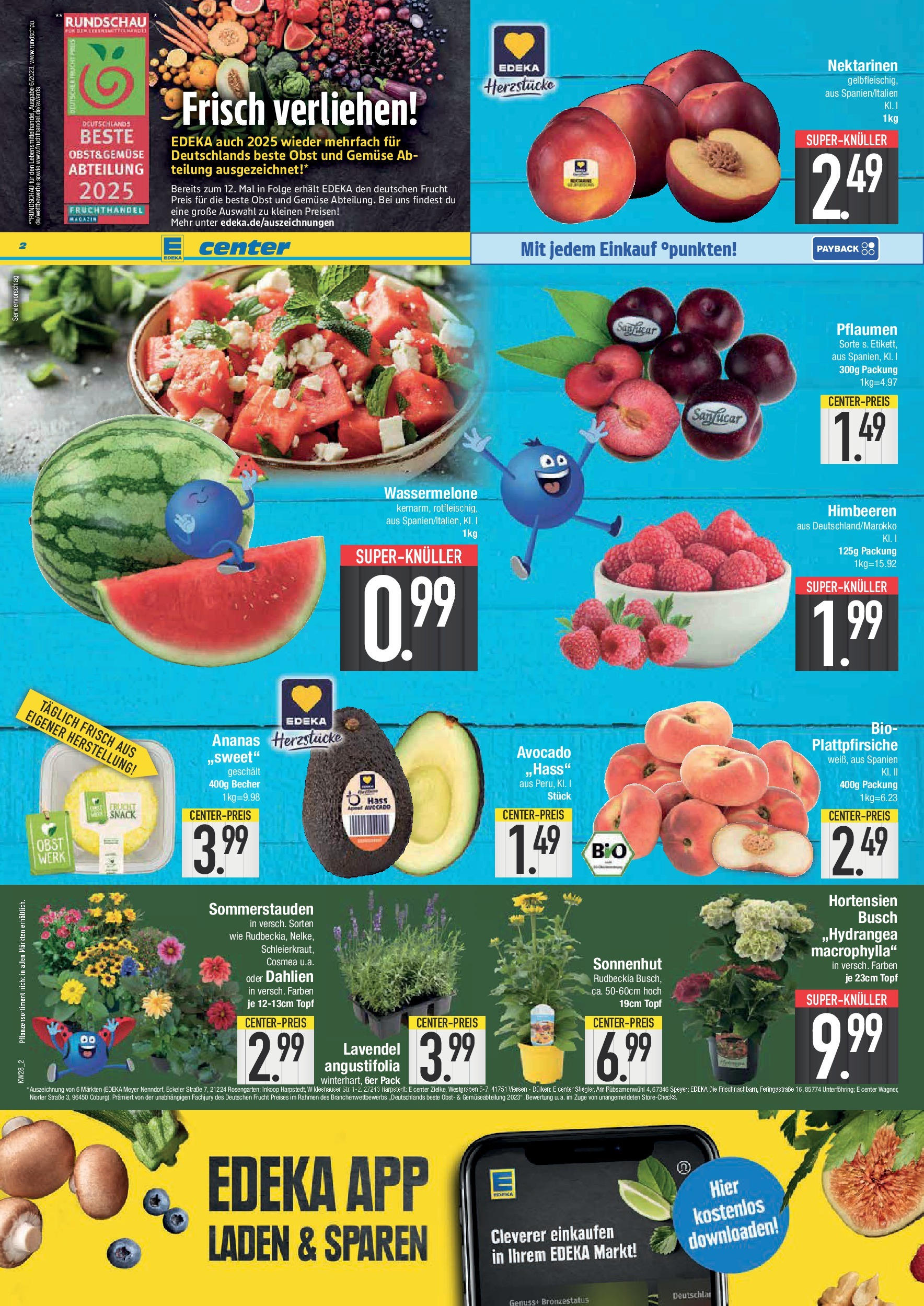 Edeka prospekt München	 (ab 06.07.2025) » Angebote Online | Seite: 2 | Produkte: Himbeeren, Pflaumen, Gemüse, Wassermelone