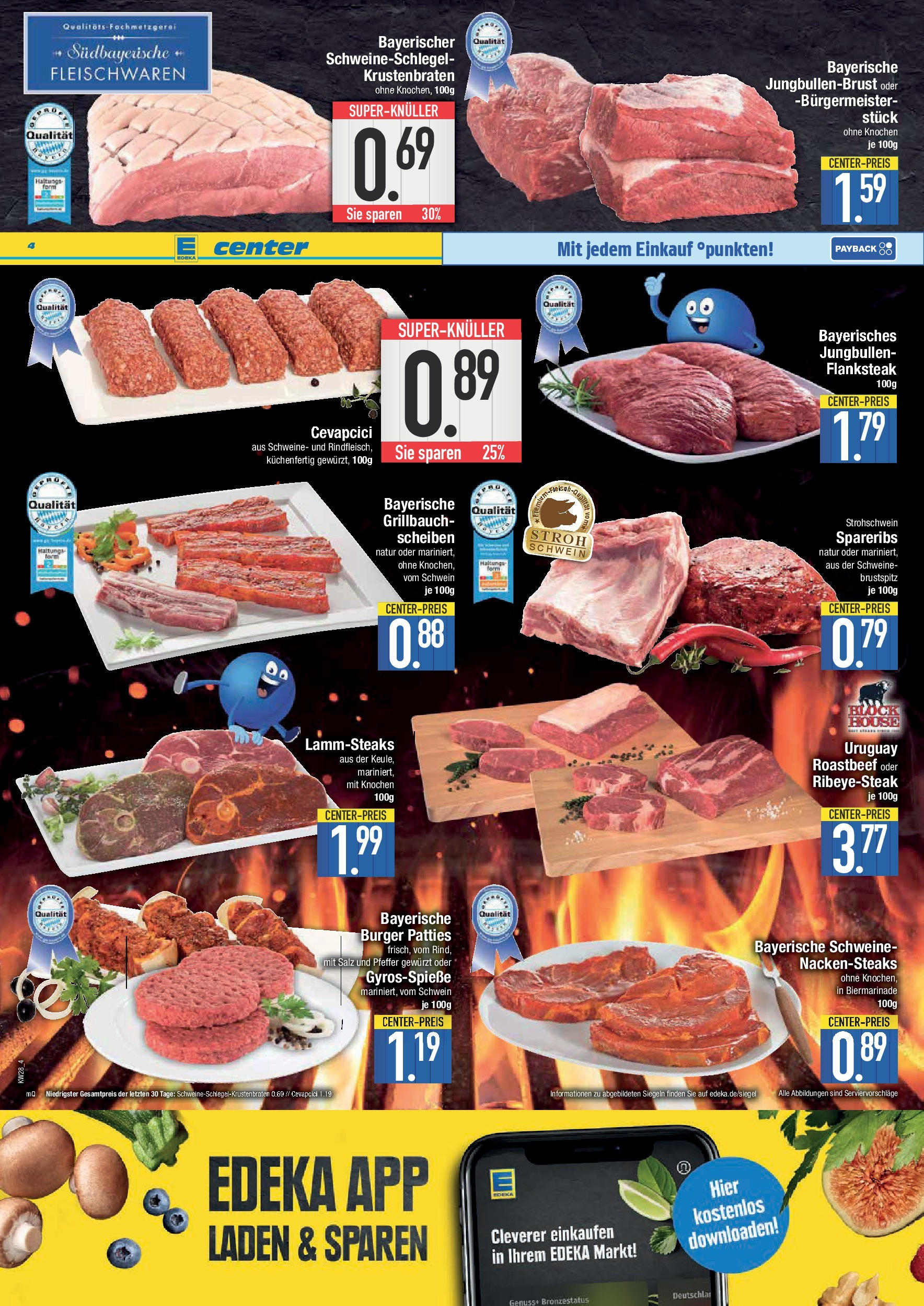Edeka prospekt München	 (ab 06.07.2025) » Angebote Online | Seite: 4 | Produkte: Nackensteaks, Cevapcici, Roastbeef, Pfeffer