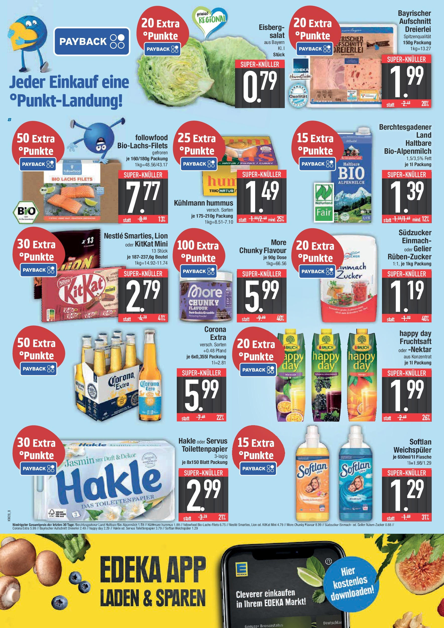 Edeka prospekt München	 (ab 06.07.2025) » Angebote Online | Seite: 8 | Produkte: Lachs, Zucker, Salat, Toilettenpapier